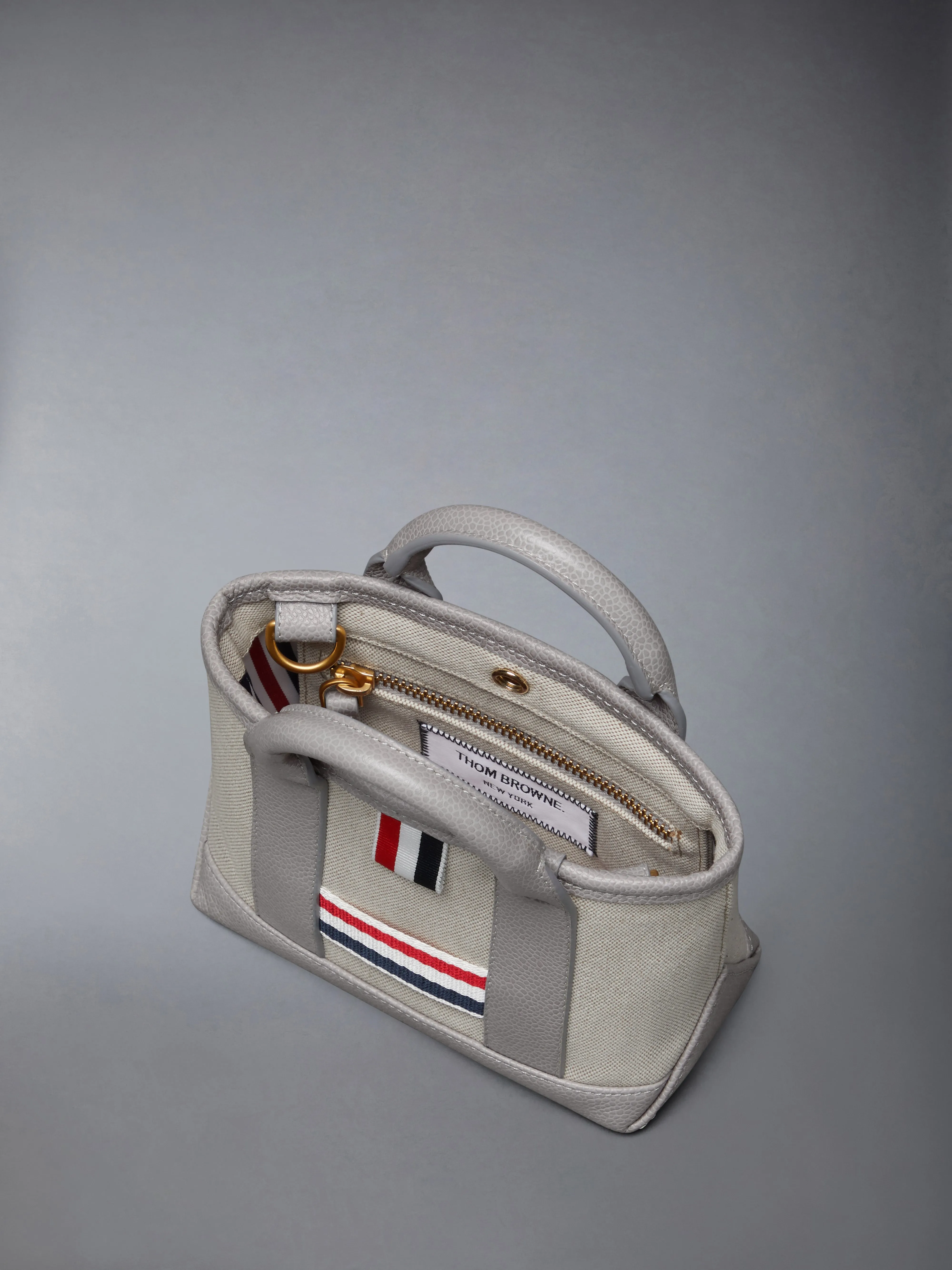SALT AND PEPPER COTTON CANVAS MICRO TOOL TOTE sold by Thom Browne product image thumbnail 5