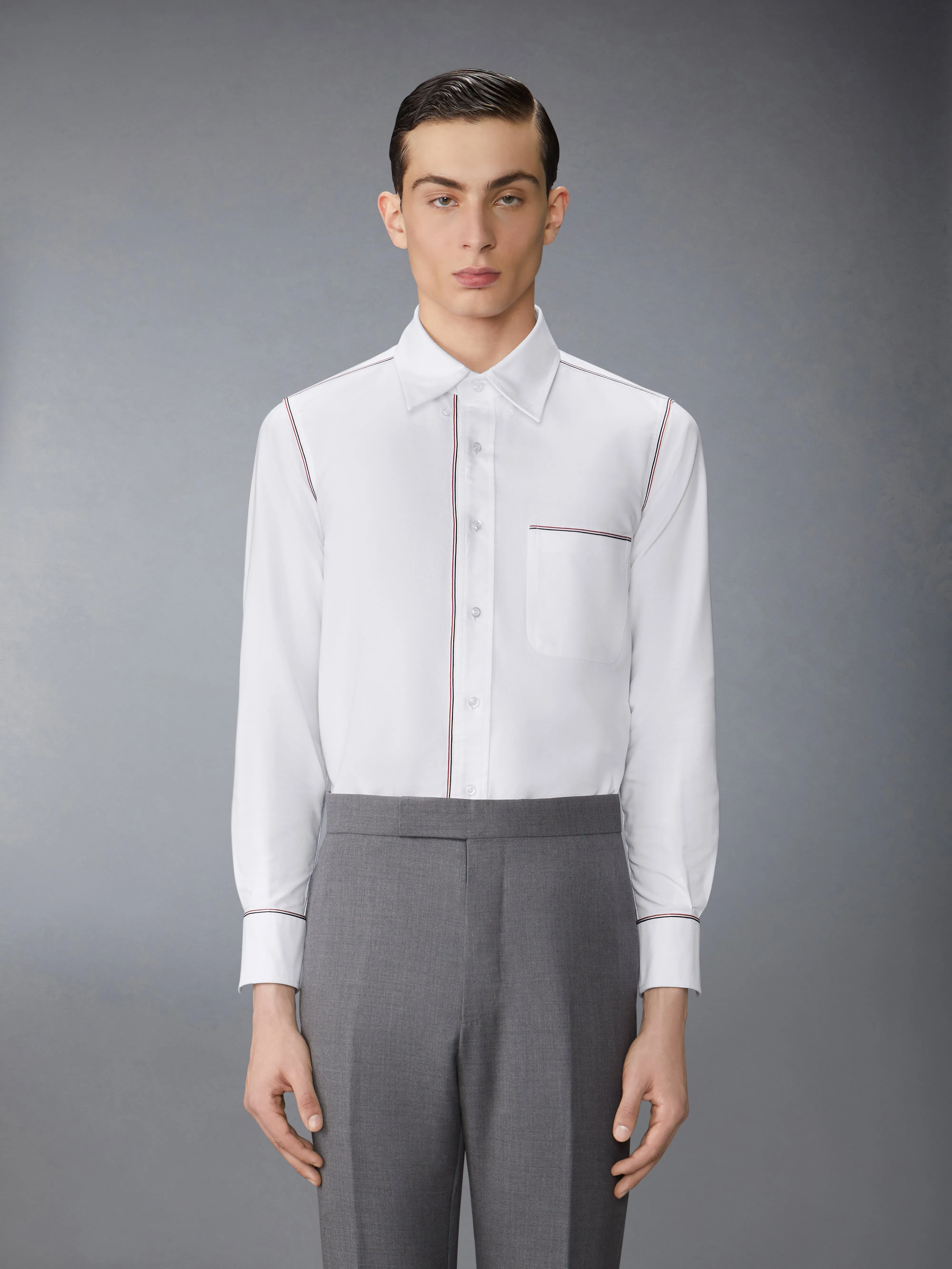OXFORD GROSGRAIN FRAMING SHIRT sold by Thom Browne