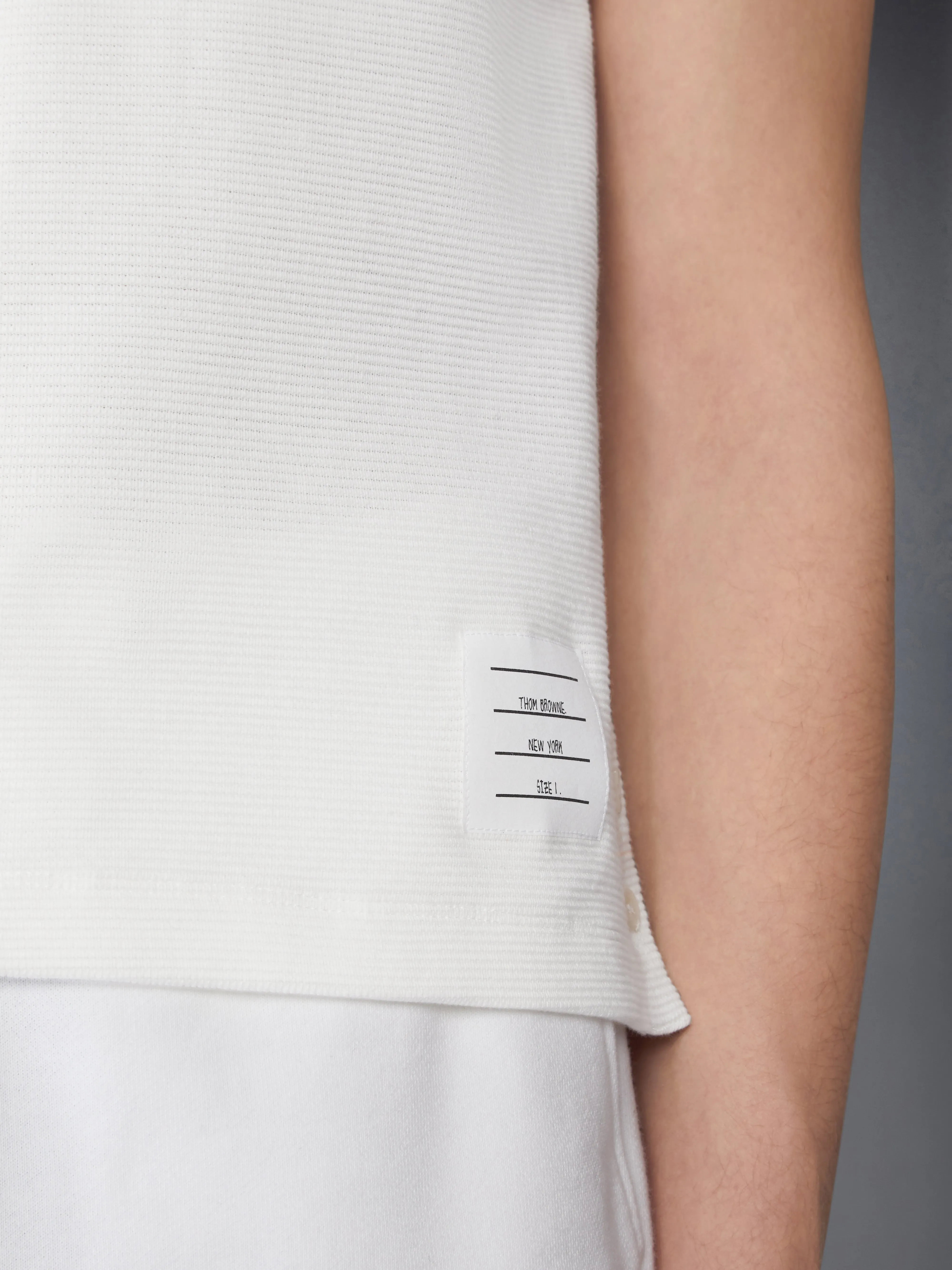 COTTON WAFFLE RIB CUFF POLO sold by Thom Browne product image thumbnail 5