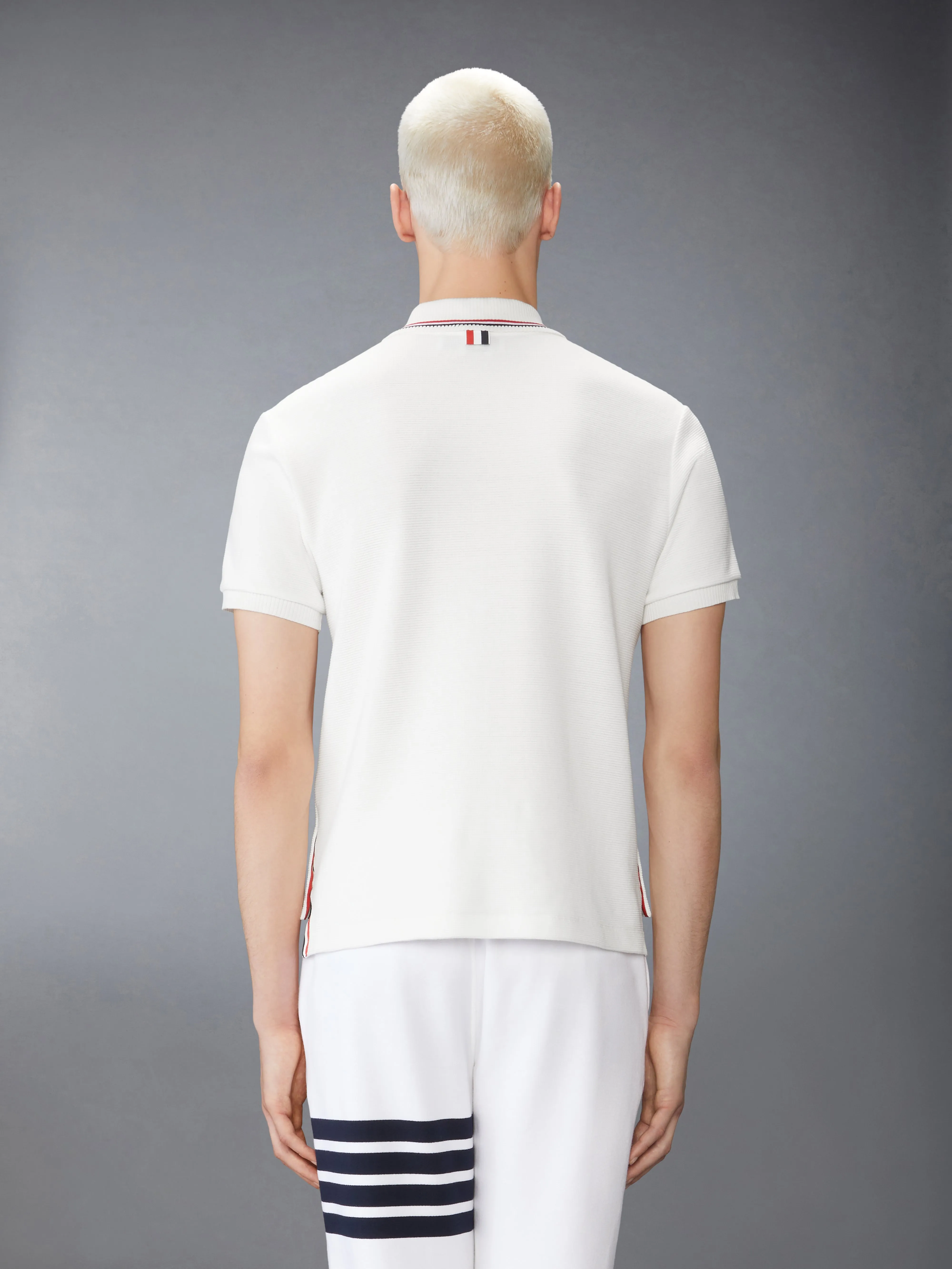 COTTON WAFFLE RIB CUFF POLO sold by Thom Browne product image thumbnail 2