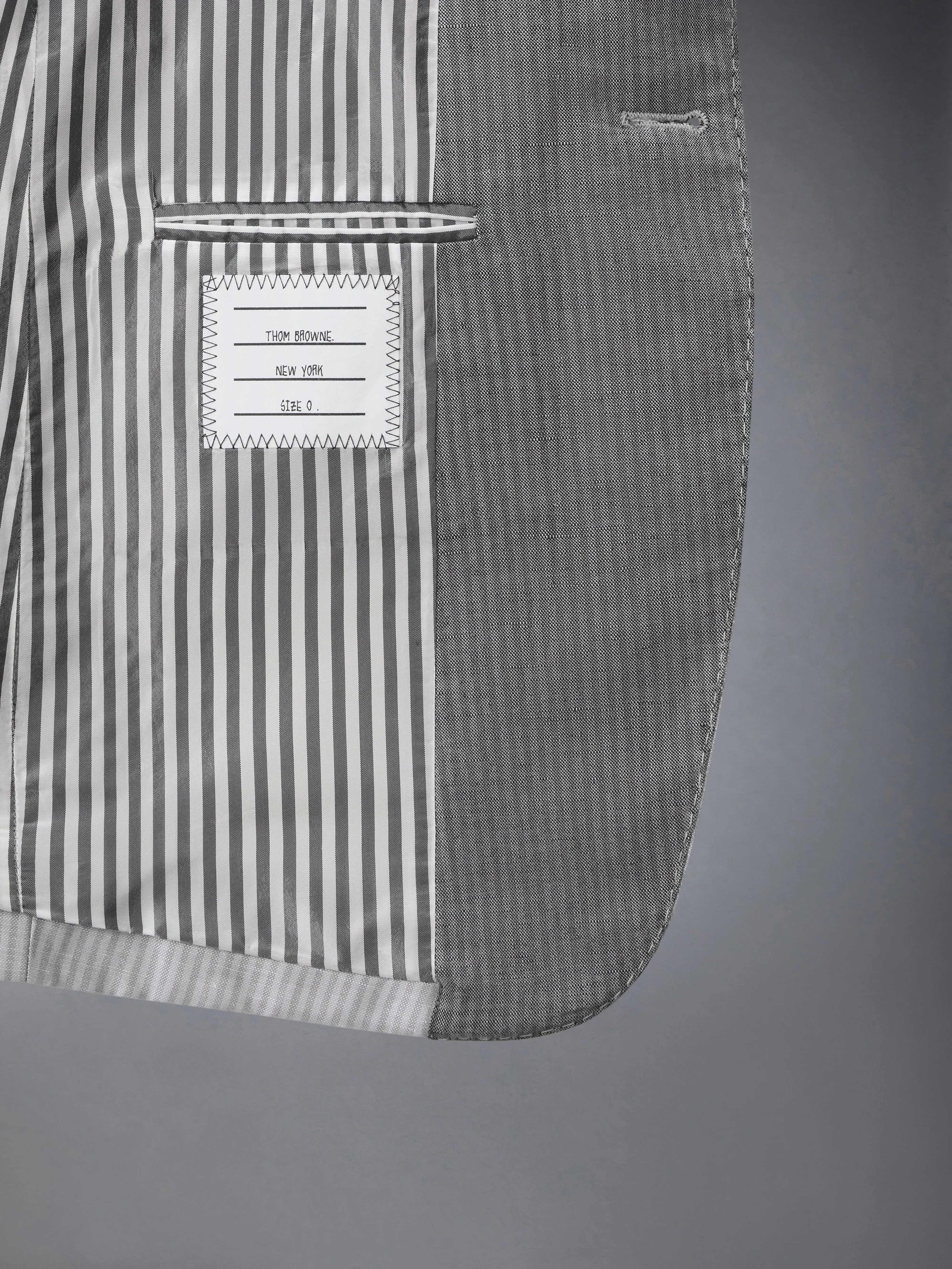 TONAL UNIVERSITY STRIPE LINEN COTTON SPORTCOAT sold by Thom Browne product image thumbnail 5