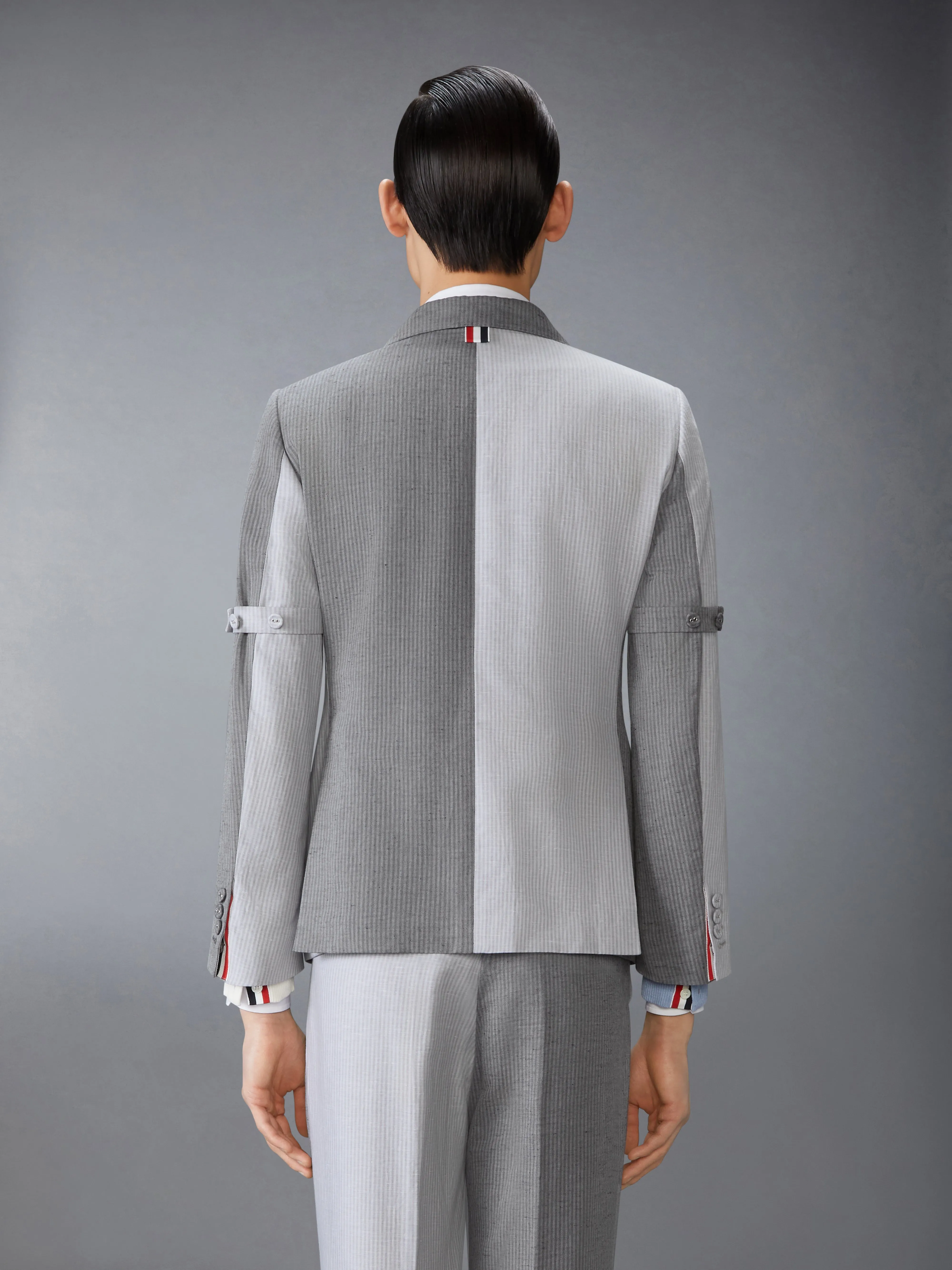 TONAL UNIVERSITY STRIPE LINEN COTTON SPORTCOAT sold by Thom Browne product image thumbnail 2