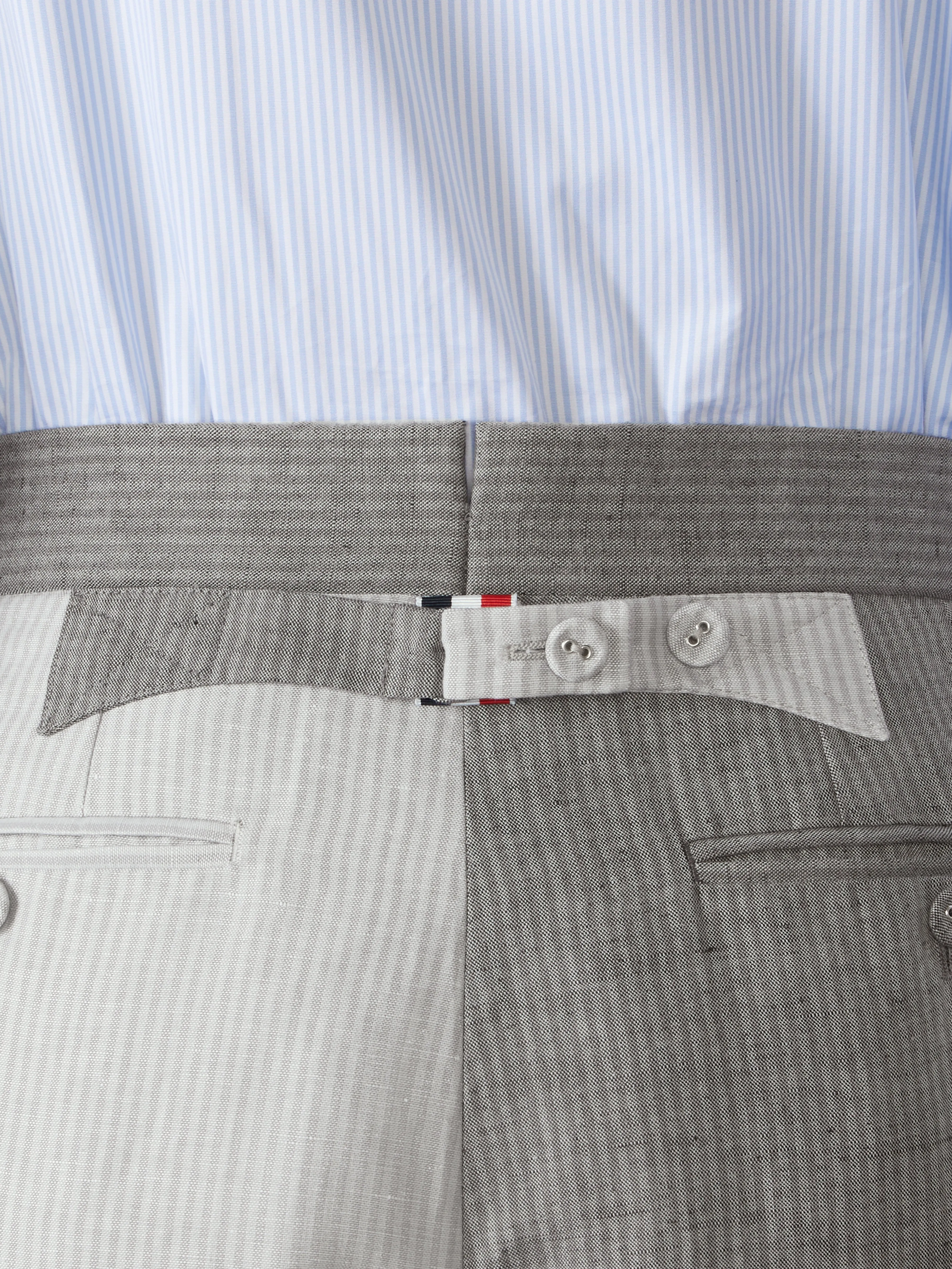 TONAL UNIVERSITY STRIPE LINEN COTTON TROUSER sold by Thom Browne product image thumbnail 4