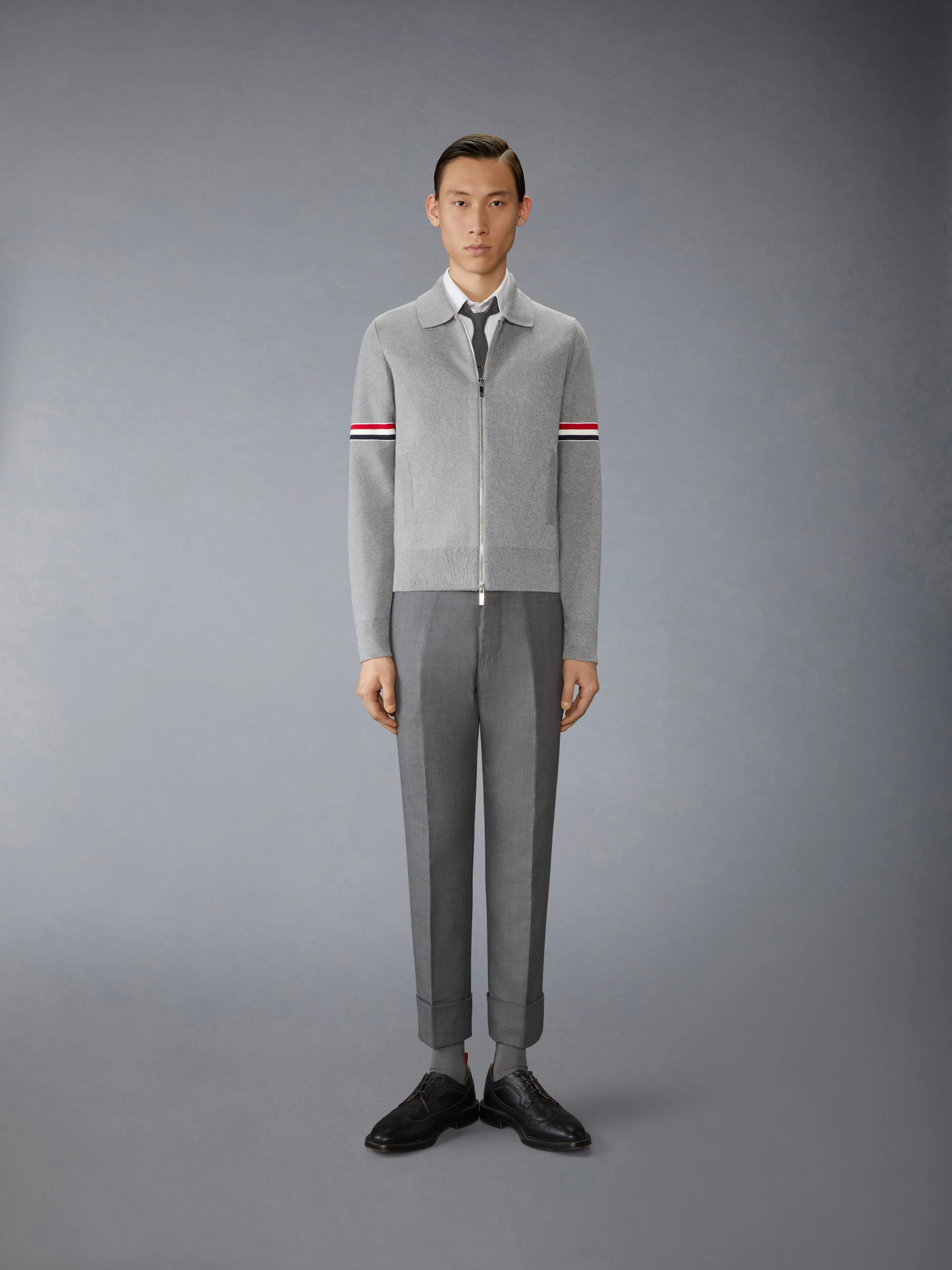 COTTON MILANO STITCH ARMBAND BOMBER JACKET sold by Thom Browne product image thumbnail 2