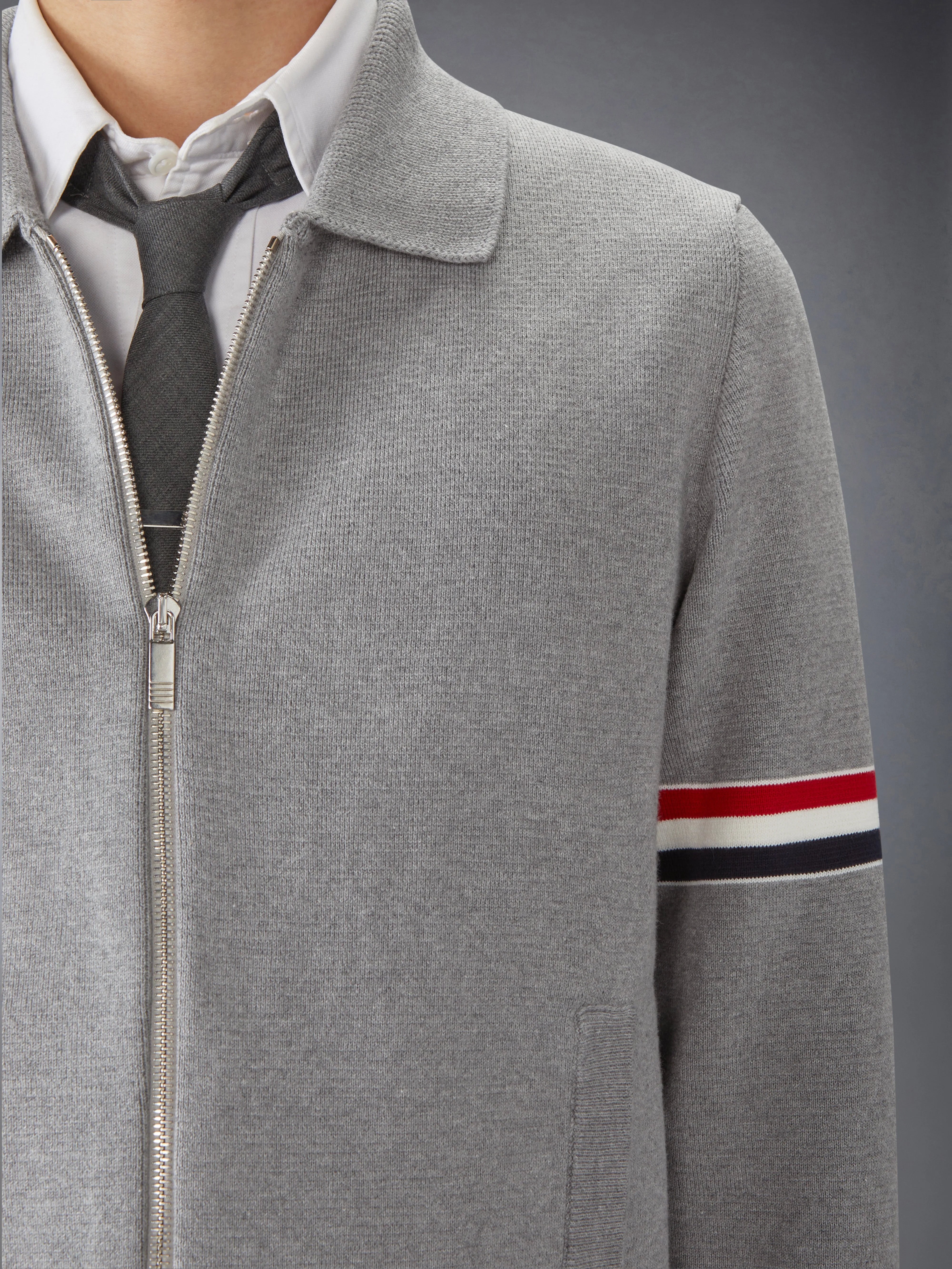 COTTON MILANO STITCH ARMBAND BOMBER JACKET sold by Thom Browne product image thumbnail 5