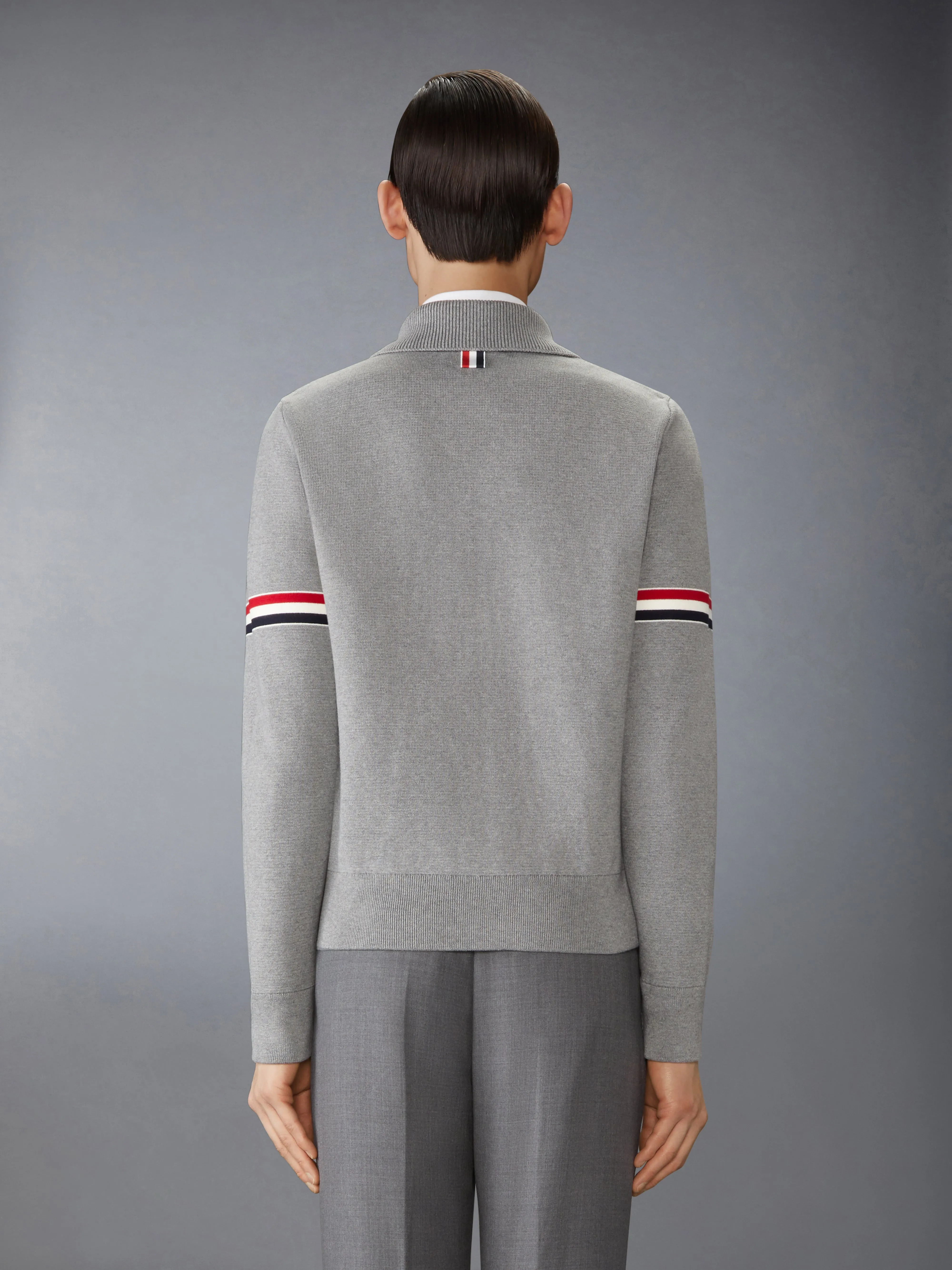COTTON MILANO STITCH ARMBAND BOMBER JACKET sold by Thom Browne product image thumbnail 3