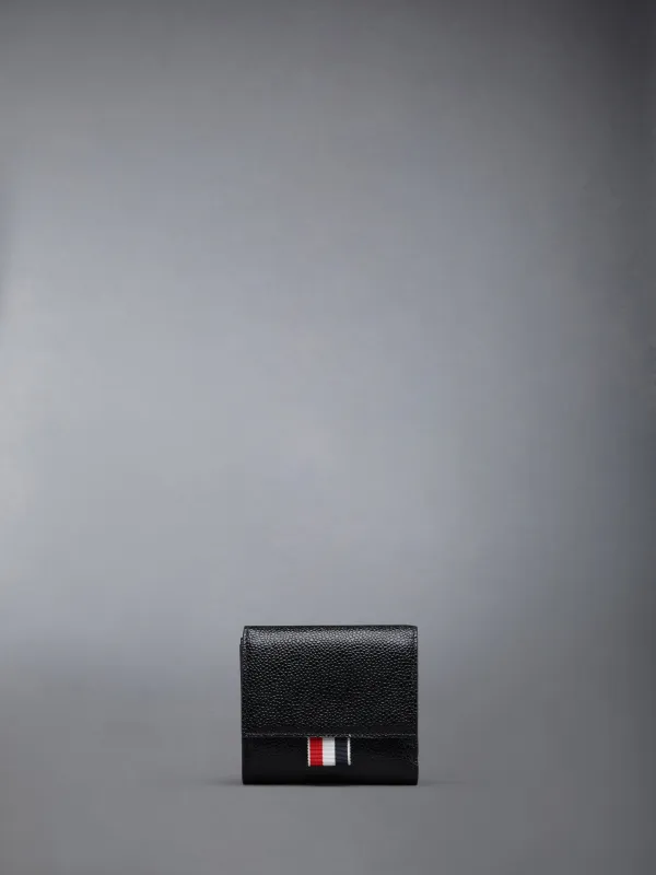 PEBBLE GRAIN COIN COMPARTMENT SMALL PURSE sold by Thom Browne