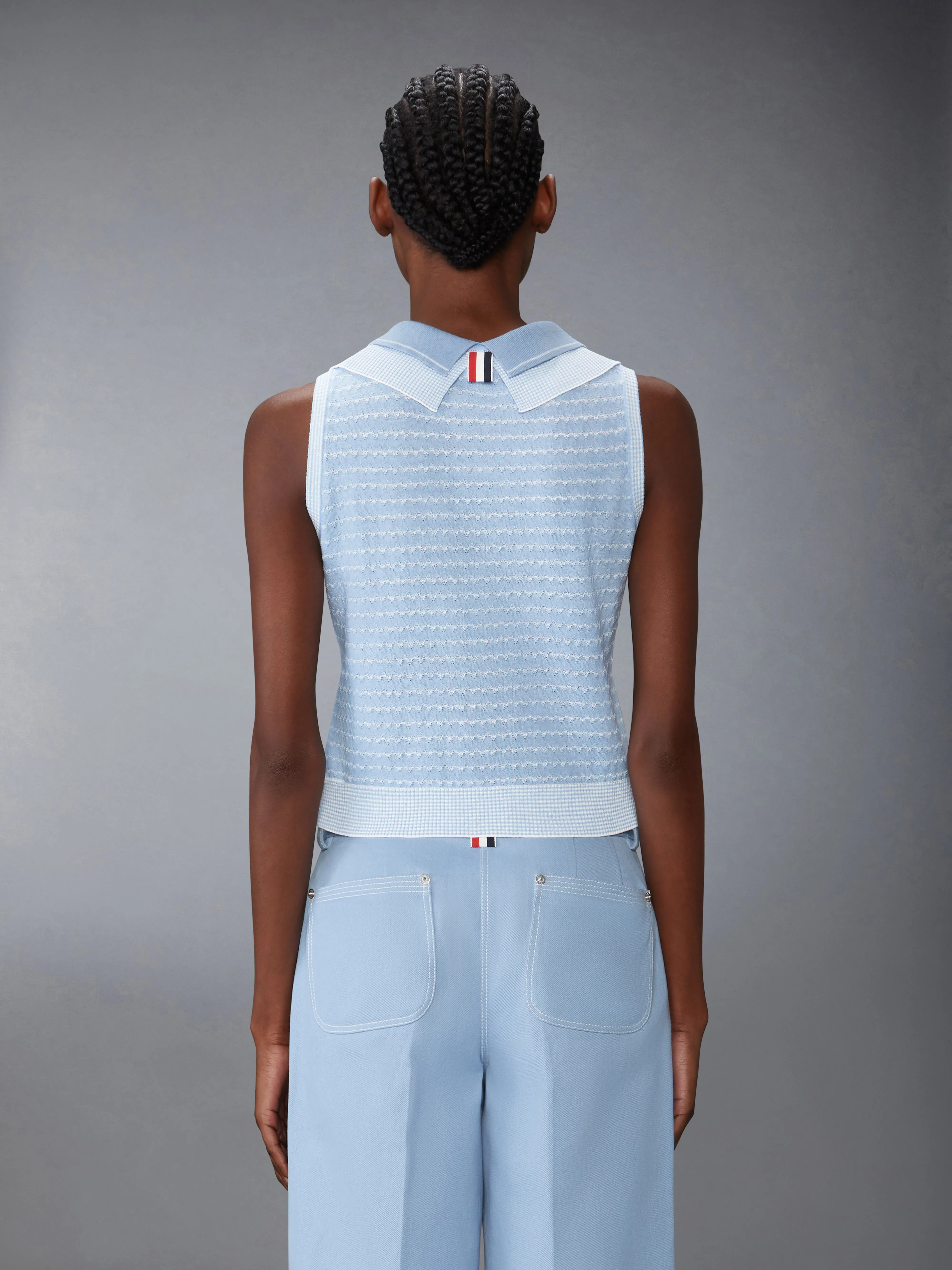STRIPED TUCK STITCH SHELL TOP sold by Thom Browne product image thumbnail 2