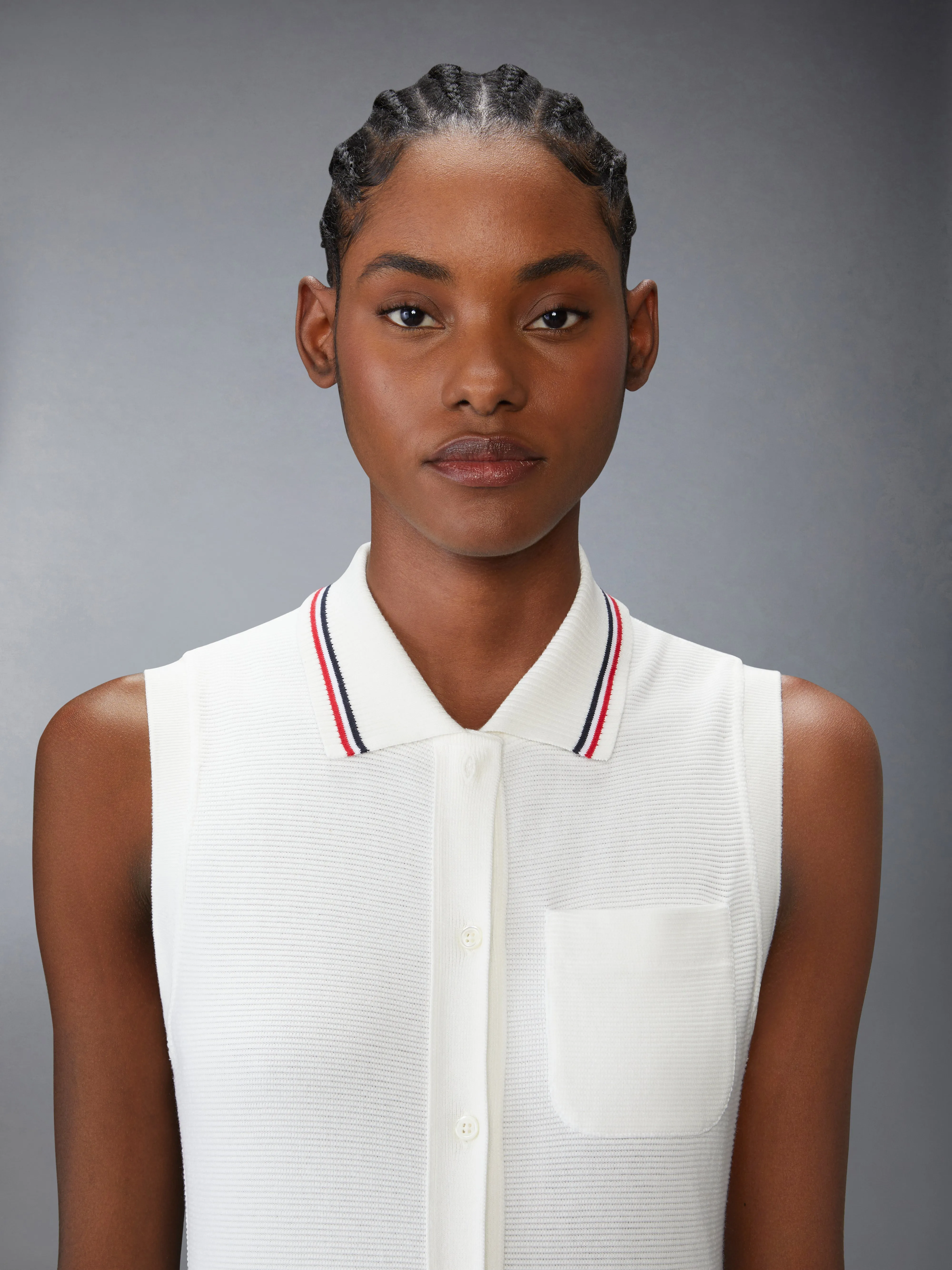 COTTON WAFFLE PLEATED POLO DRESS sold by Thom Browne product image thumbnail 5