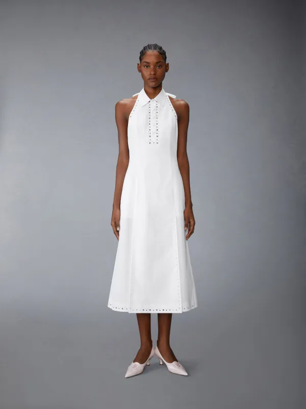 ANGLAISE AND POPLIN POLO HALTER DRESS sold by Thom Browne