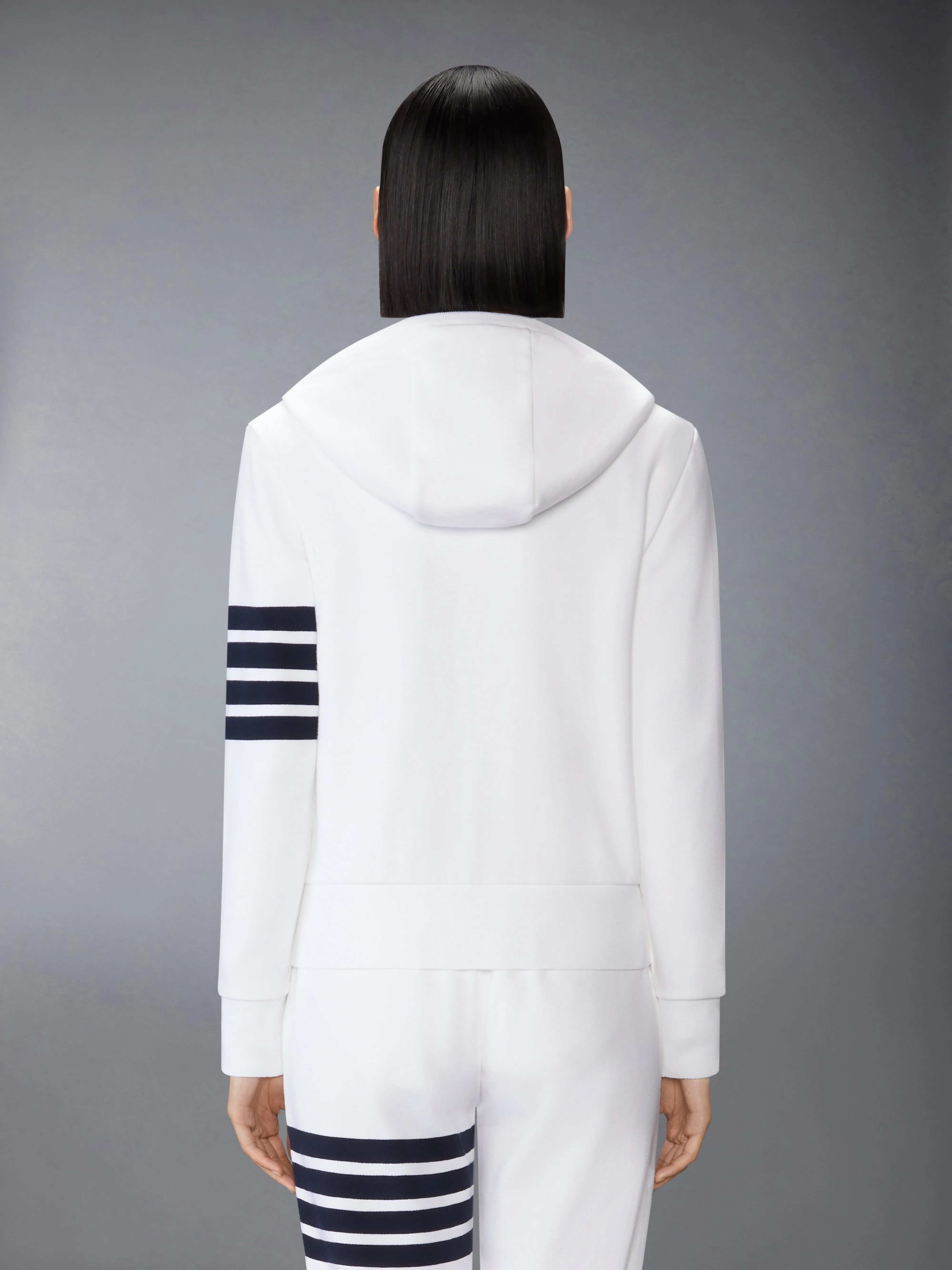 CLASSIC LOOPBACK 4-BAR ZIP UP HOODIE sold by Thom Browne product image thumbnail 2