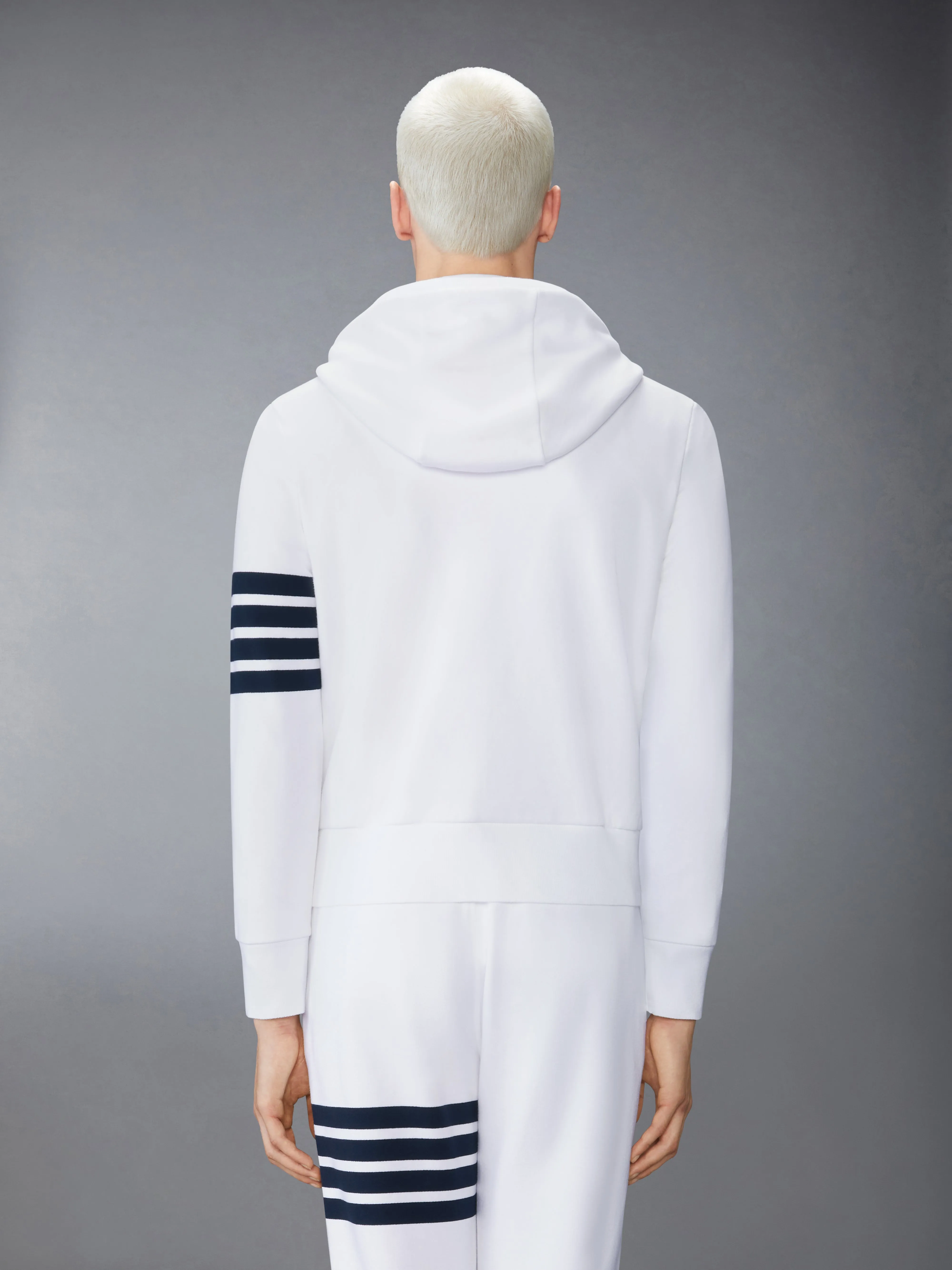 CLASSIC LOOPBACK 4-BAR ZIP UP HOODIE sold by Thom Browne product image thumbnail 2