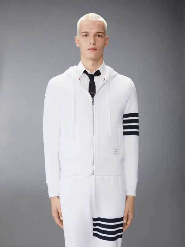 CLASSIC LOOPBACK 4-BAR ZIP UP HOODIE sold by Thom Browne