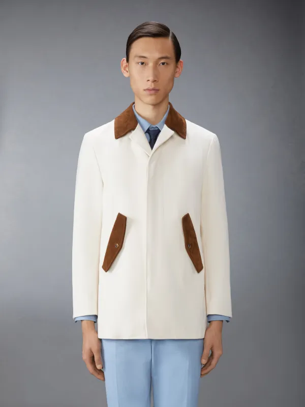 CROPPED BAL COLLAR DENIM JACKET sold by Thom Browne