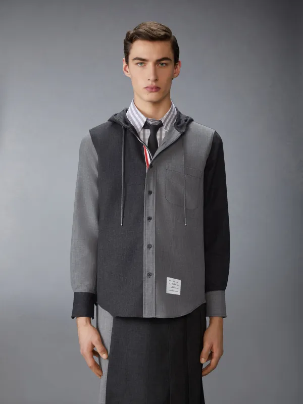 FRESCO FUNMIX HOODED SHIRT sold by Thom Browne