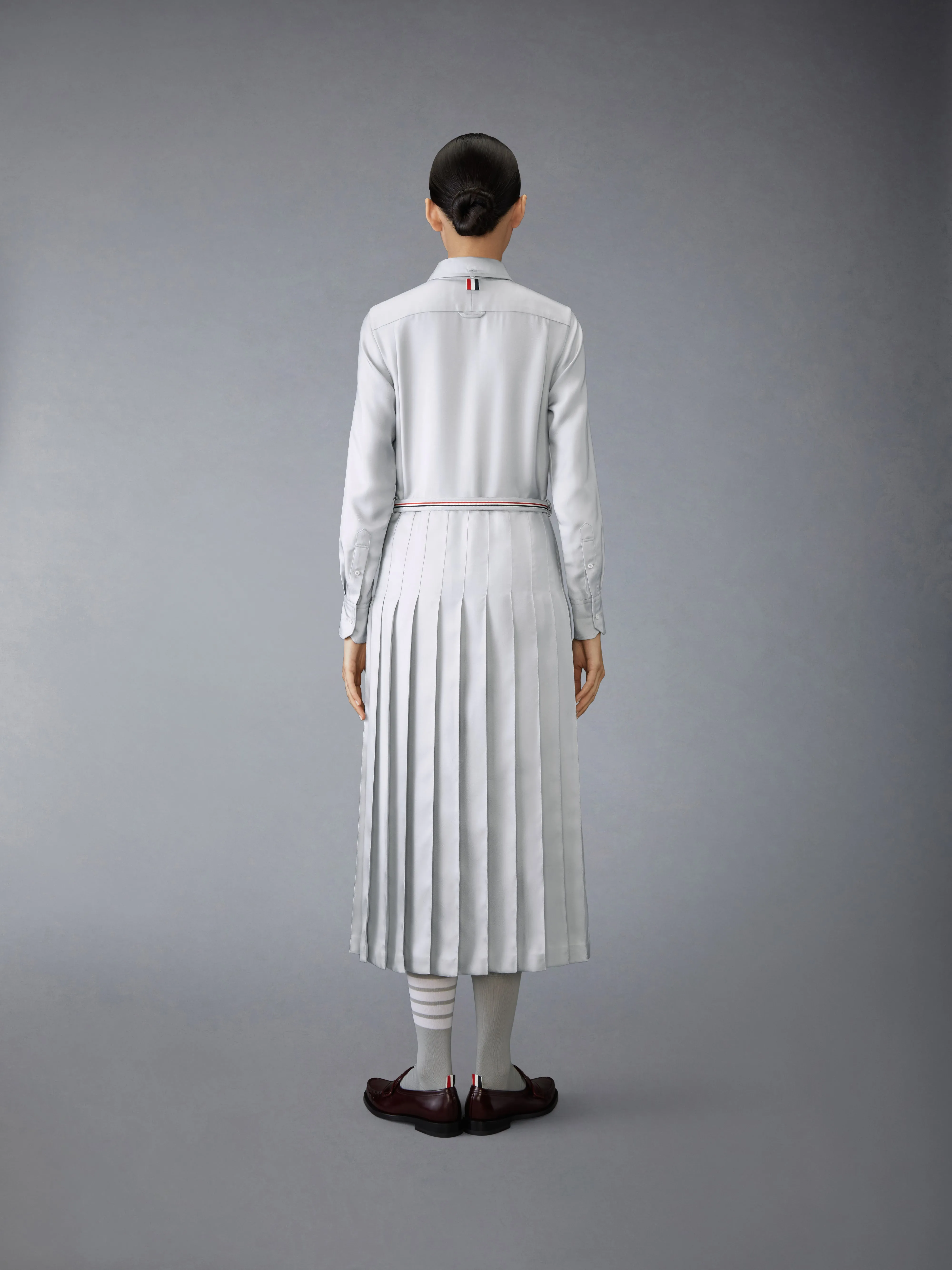 SILK TWILL BELTED DRESS sold by Thom Browne product image thumbnail 3