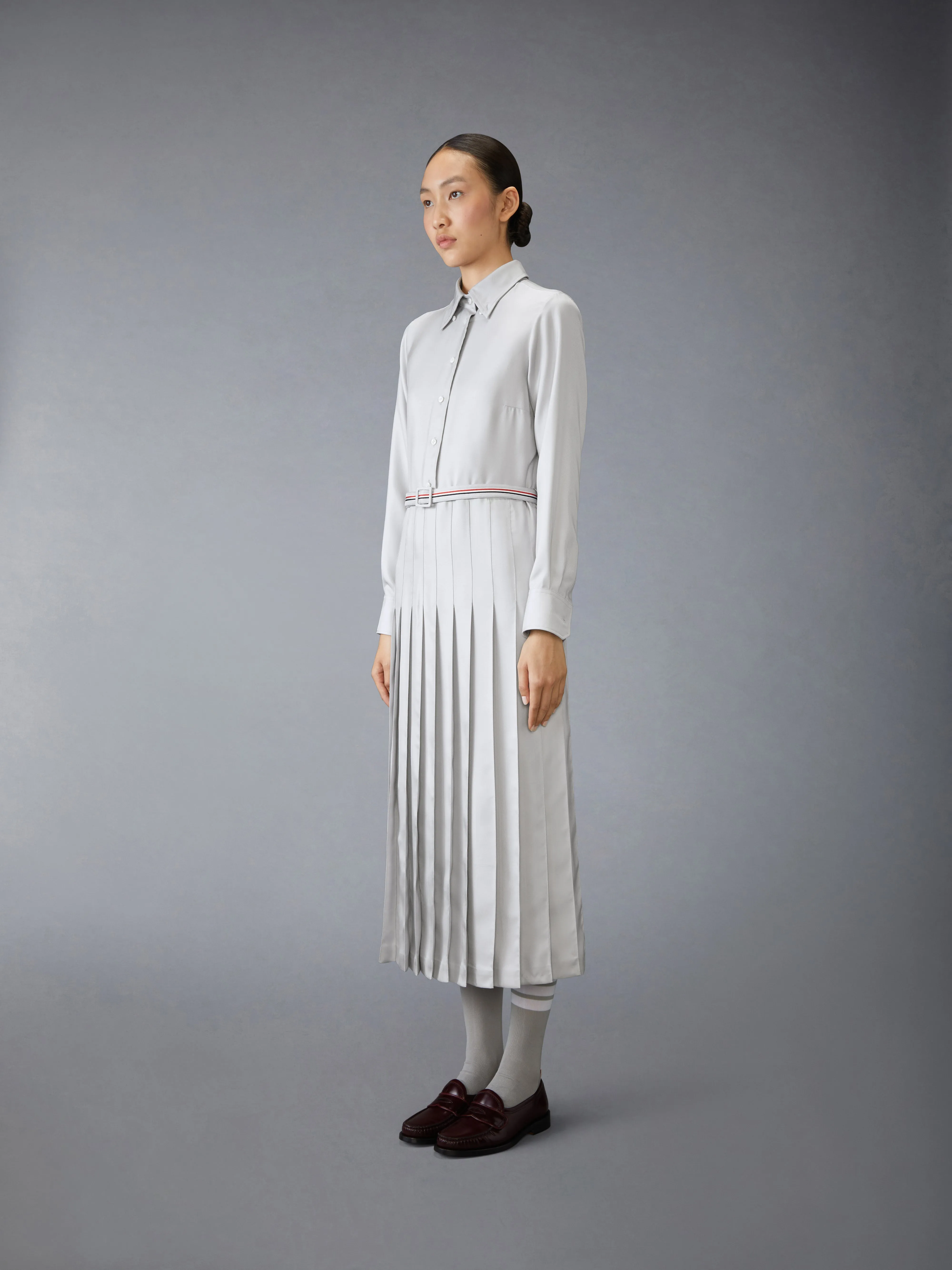 SILK TWILL BELTED DRESS sold by Thom Browne product image thumbnail 2
