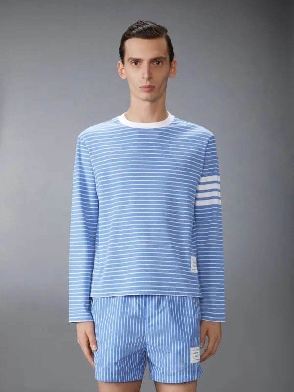 MILANO 4-BAR LONG SLEEVE TEE sold by Thom Browne