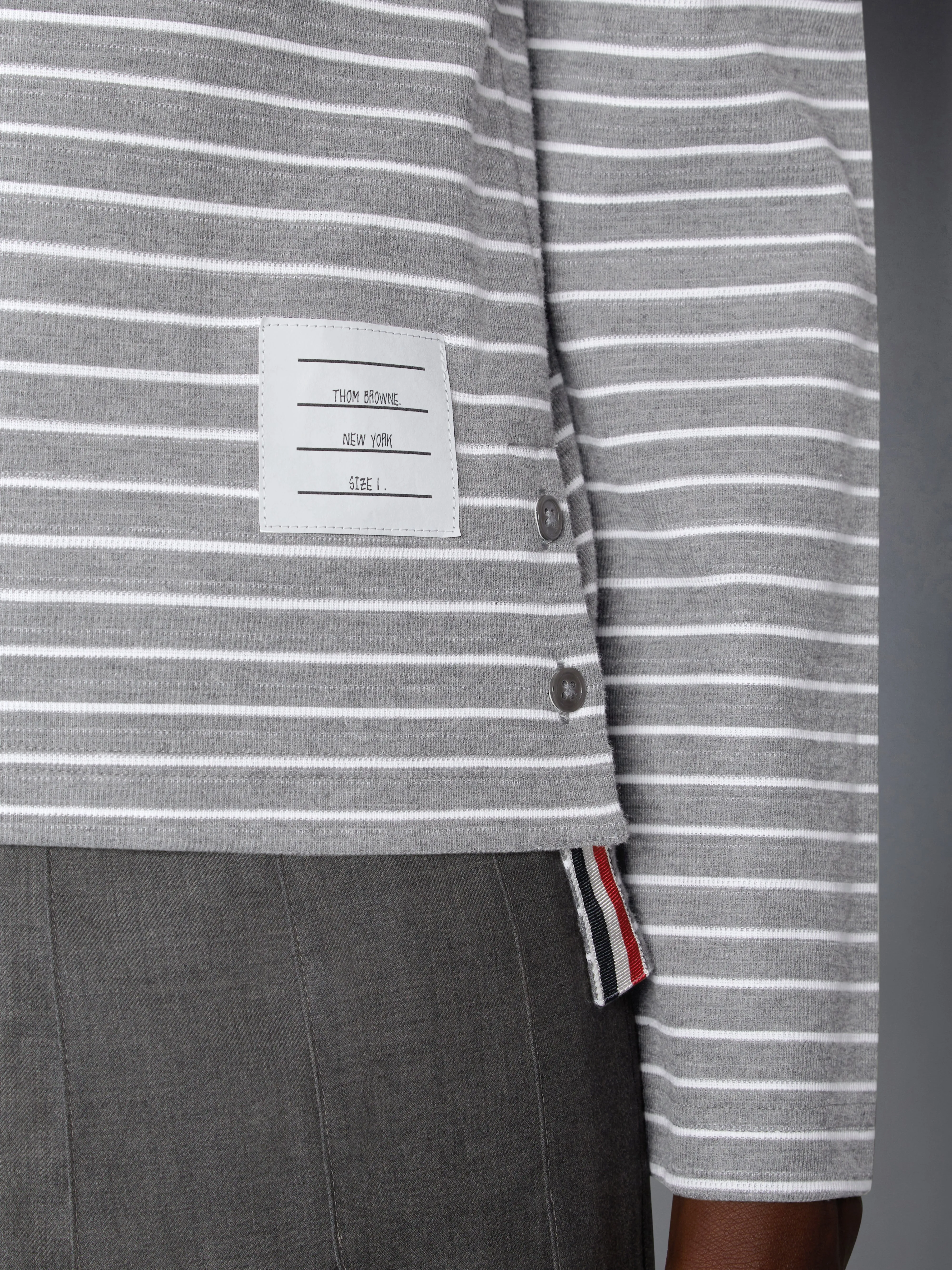 MILANO 4-BAR LONG SLEEVE TEE sold by Thom Browne product image thumbnail 4