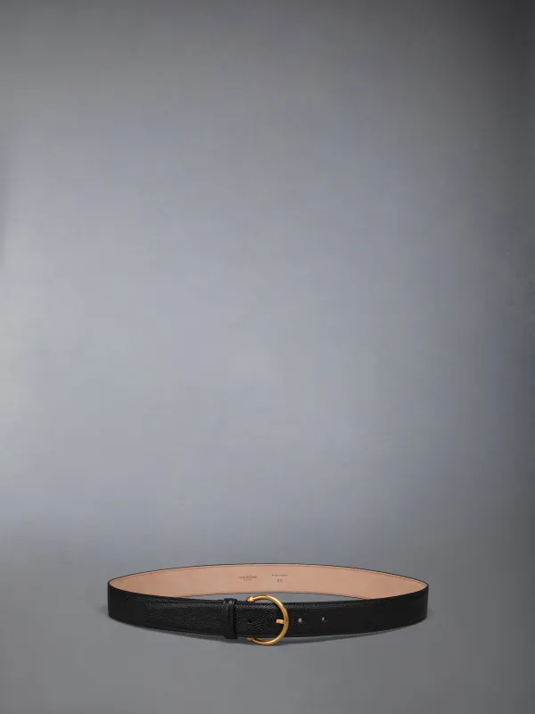 PEBBLE GRAIN ROUND BUCKLE BELT sold by Thom Browne