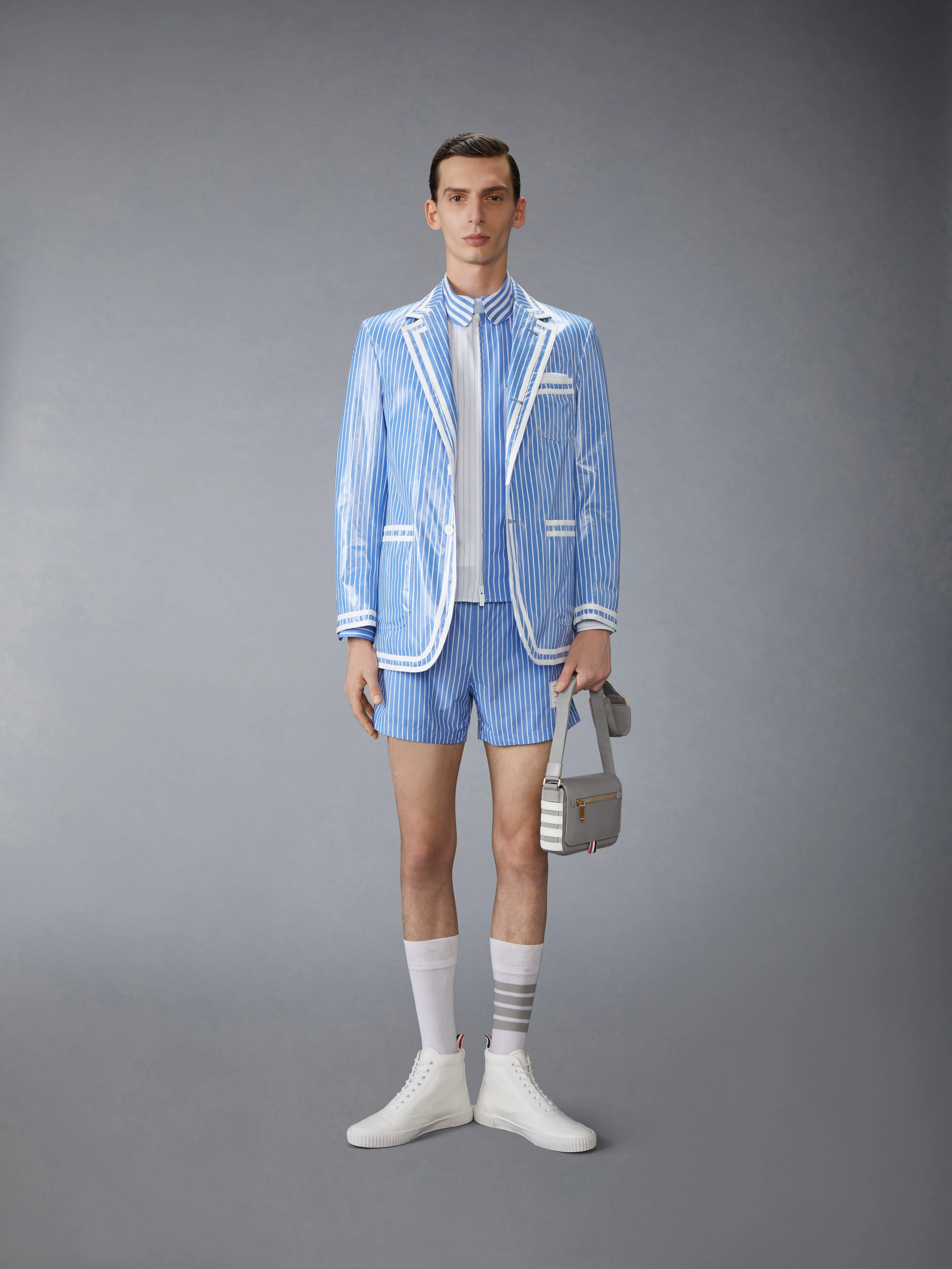 FUNMIX ARMBAND PINSTRIPE POPLIN SHIRT sold by Thom Browne product image thumbnail 3