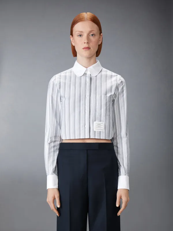OXFORD CROPPED 4-BAR BUTTON DOWN SHIRT sold by Thom Browne