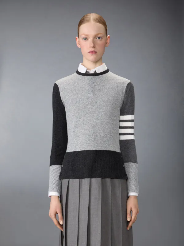 FUNMIX CASHMERE 4-BAR PULLOVER sold by Thom Browne