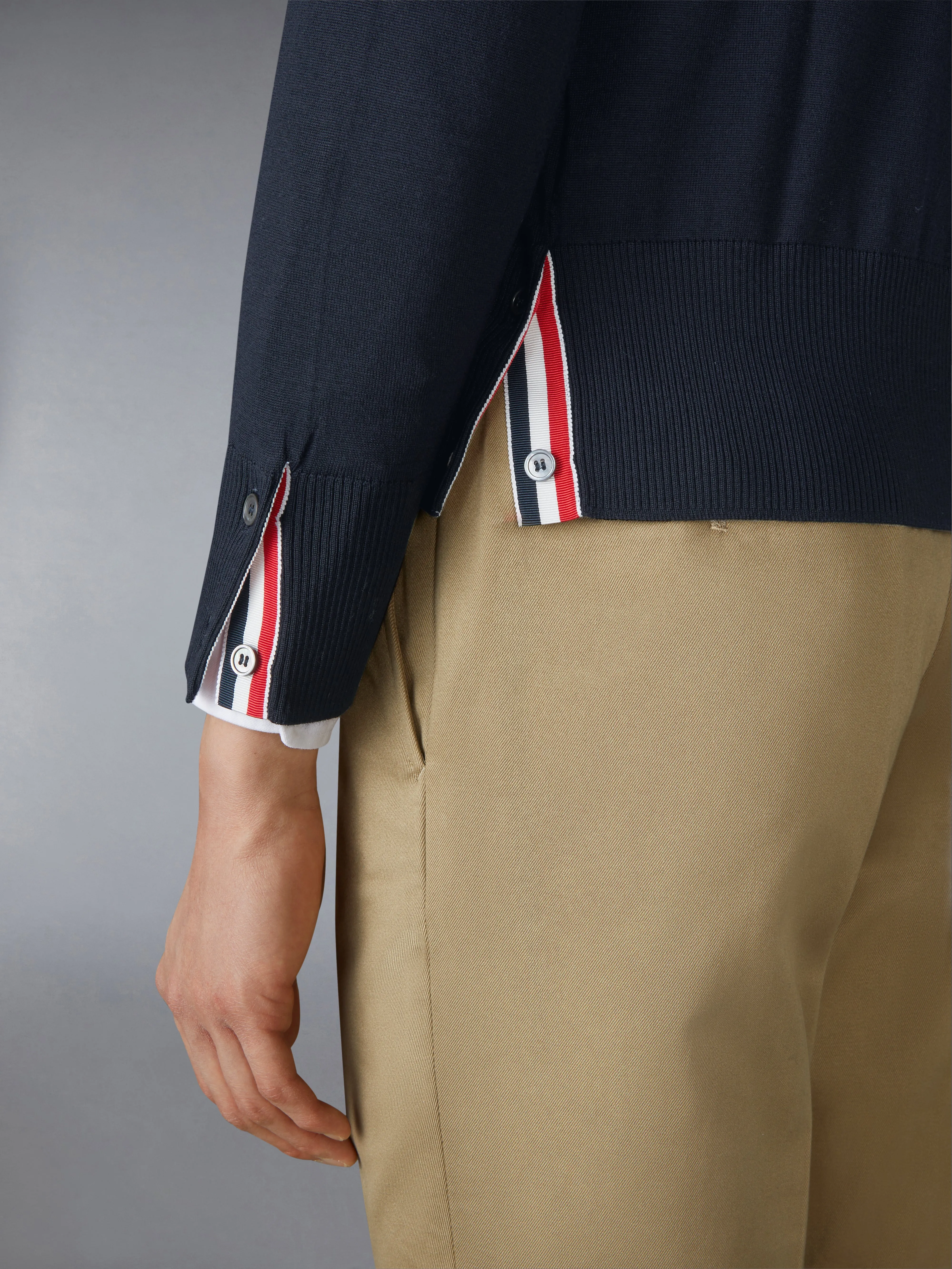 FINE MERINO WOOL 4-BAR CLASSIC CARDIGAN sold by Thom Browne product image thumbnail 5