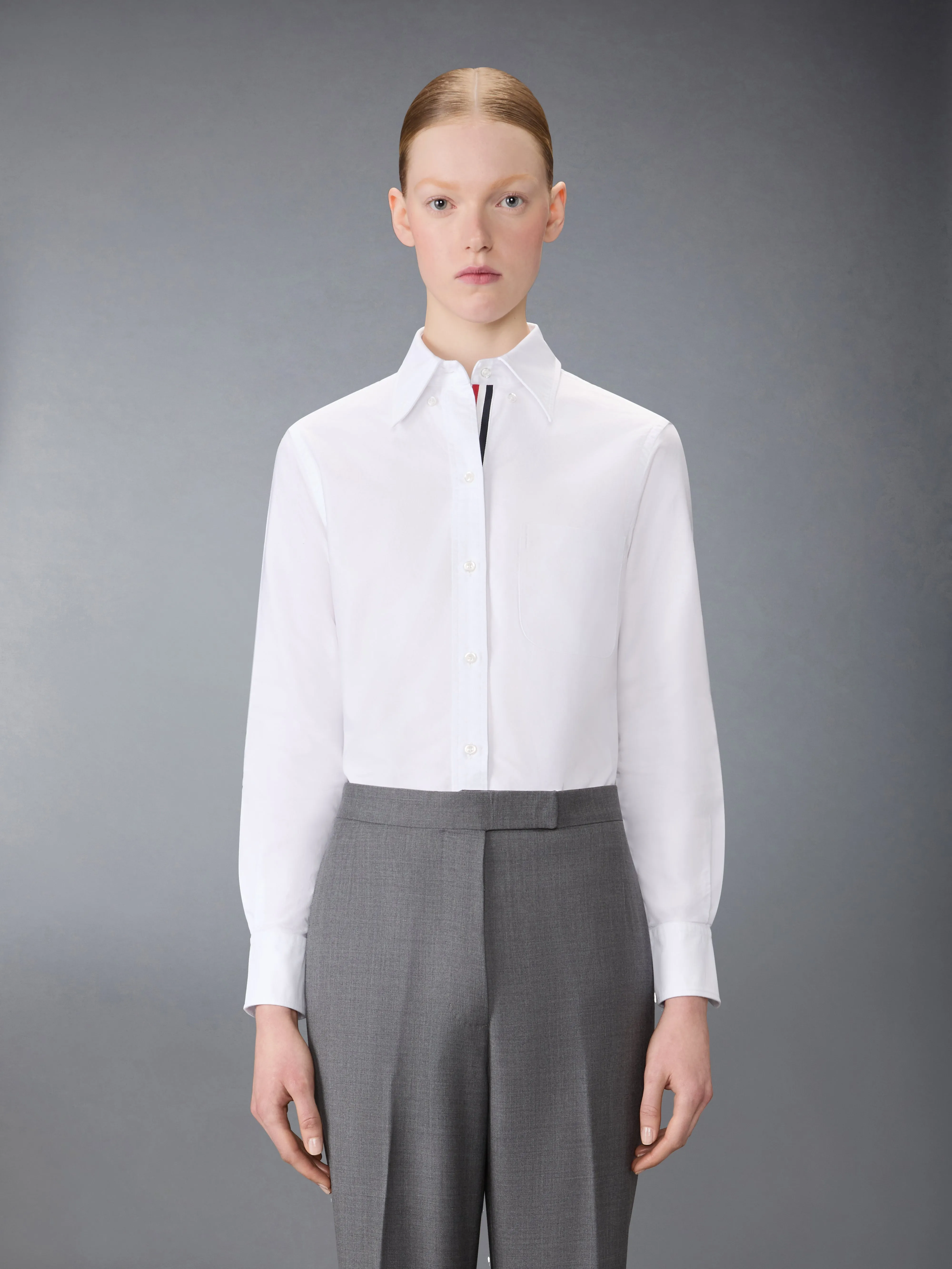 OXFORD GROSGRAIN PLACKET CLASSIC SHIRT sold by Thom Browne