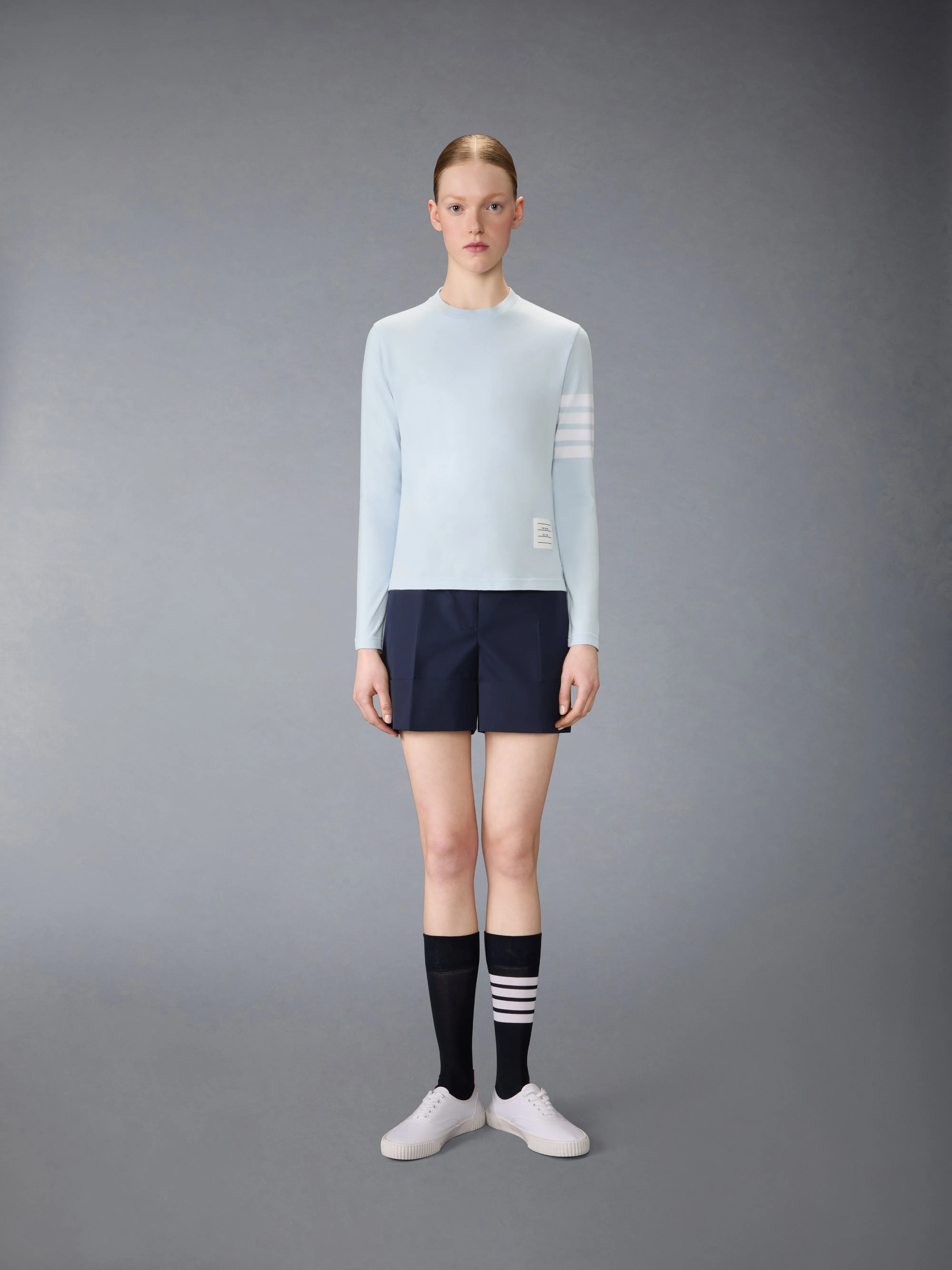 JERSEY 4-BAR LONGSLEEVE TEE sold by Thom Browne product image thumbnail 3