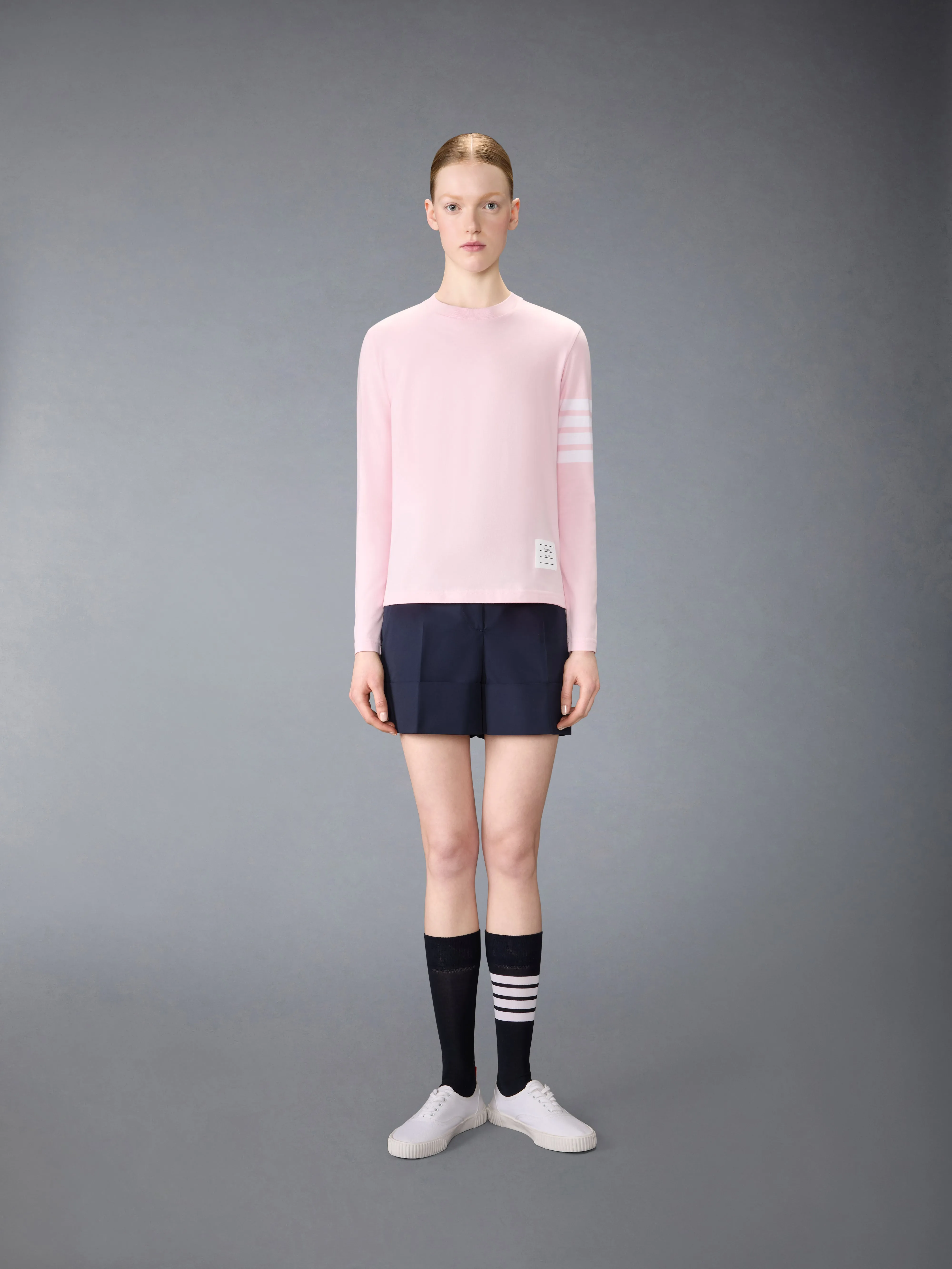 JERSEY 4-BAR LONGSLEEVE TEE sold by Thom Browne product image thumbnail 3