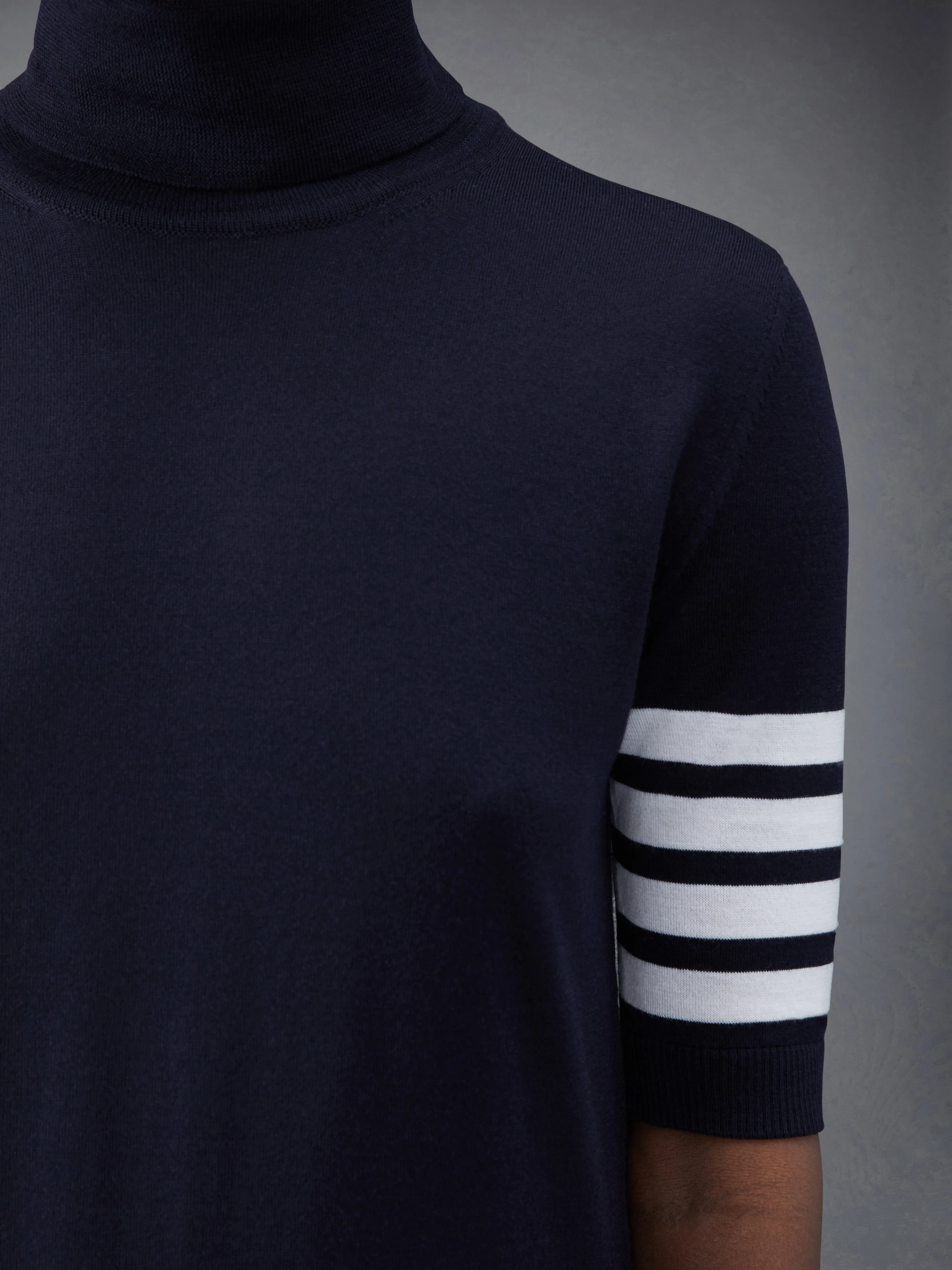 FINE MERINO WOOL 4-BAR TURTLENECK sold by Thom Browne product image thumbnail 5