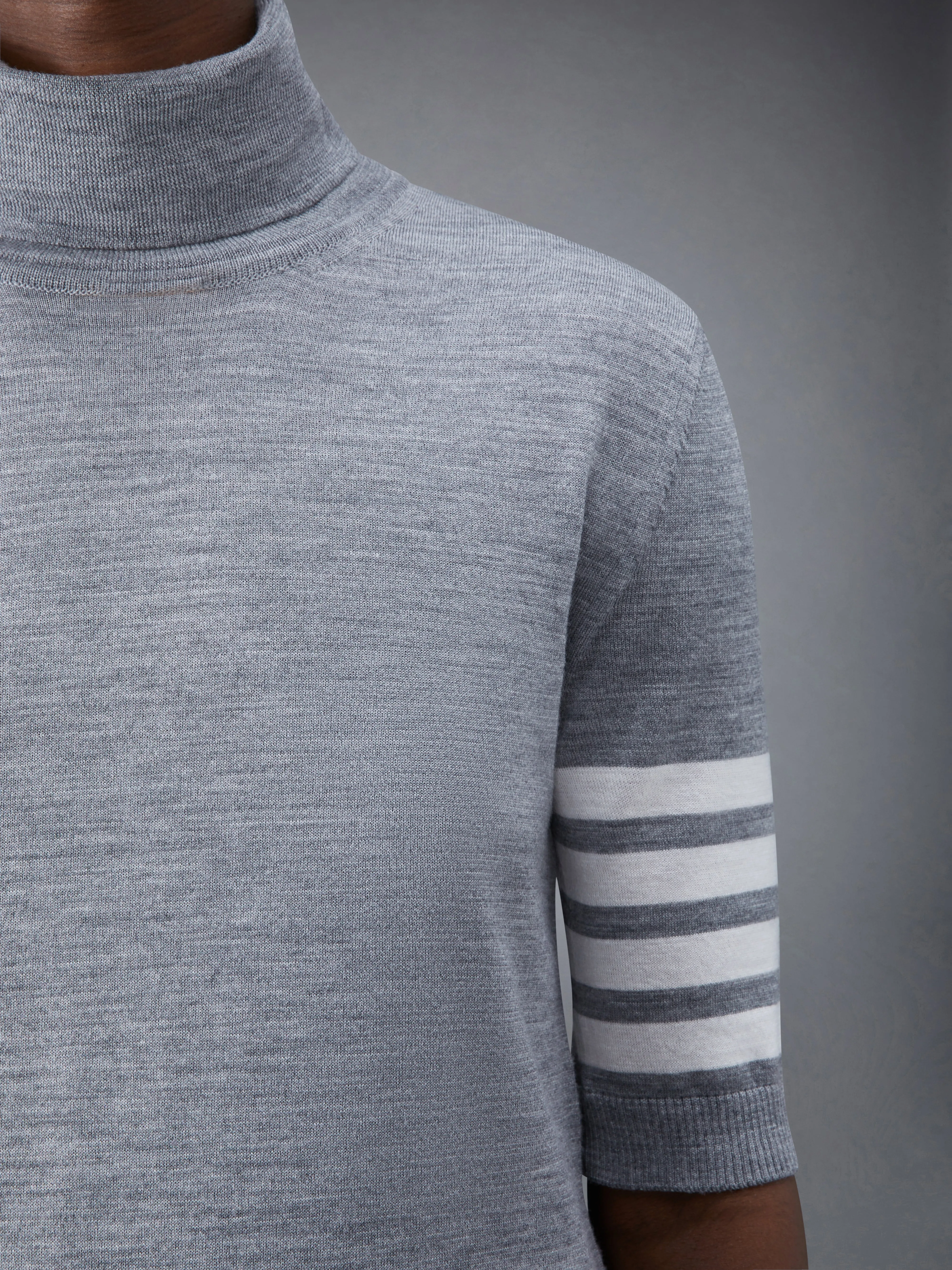 FINE MERINO WOOL 4-BAR TURTLENECK sold by Thom Browne product image thumbnail 5