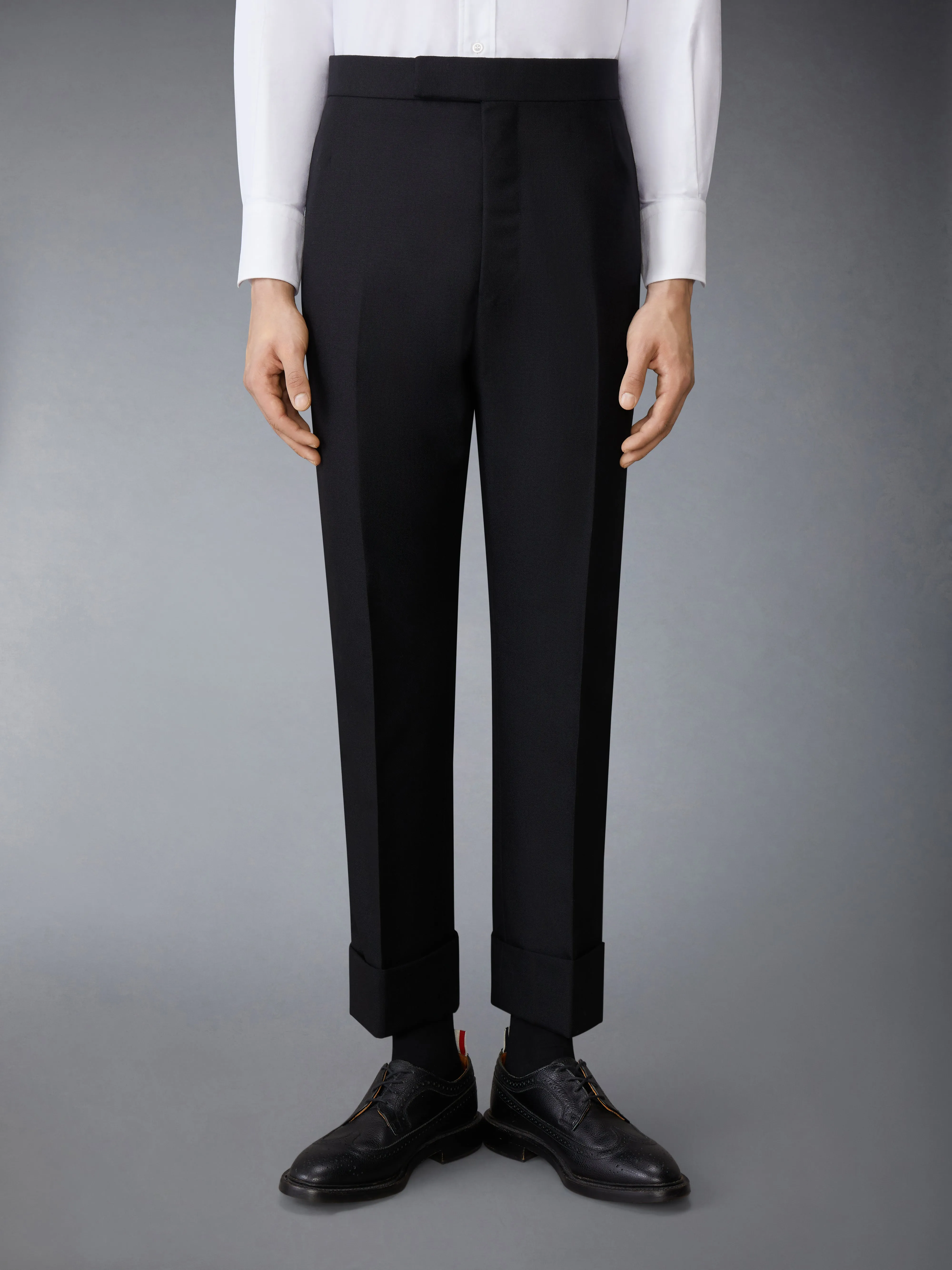WOOL MOHAIR TROUSER sold by Thom Browne
