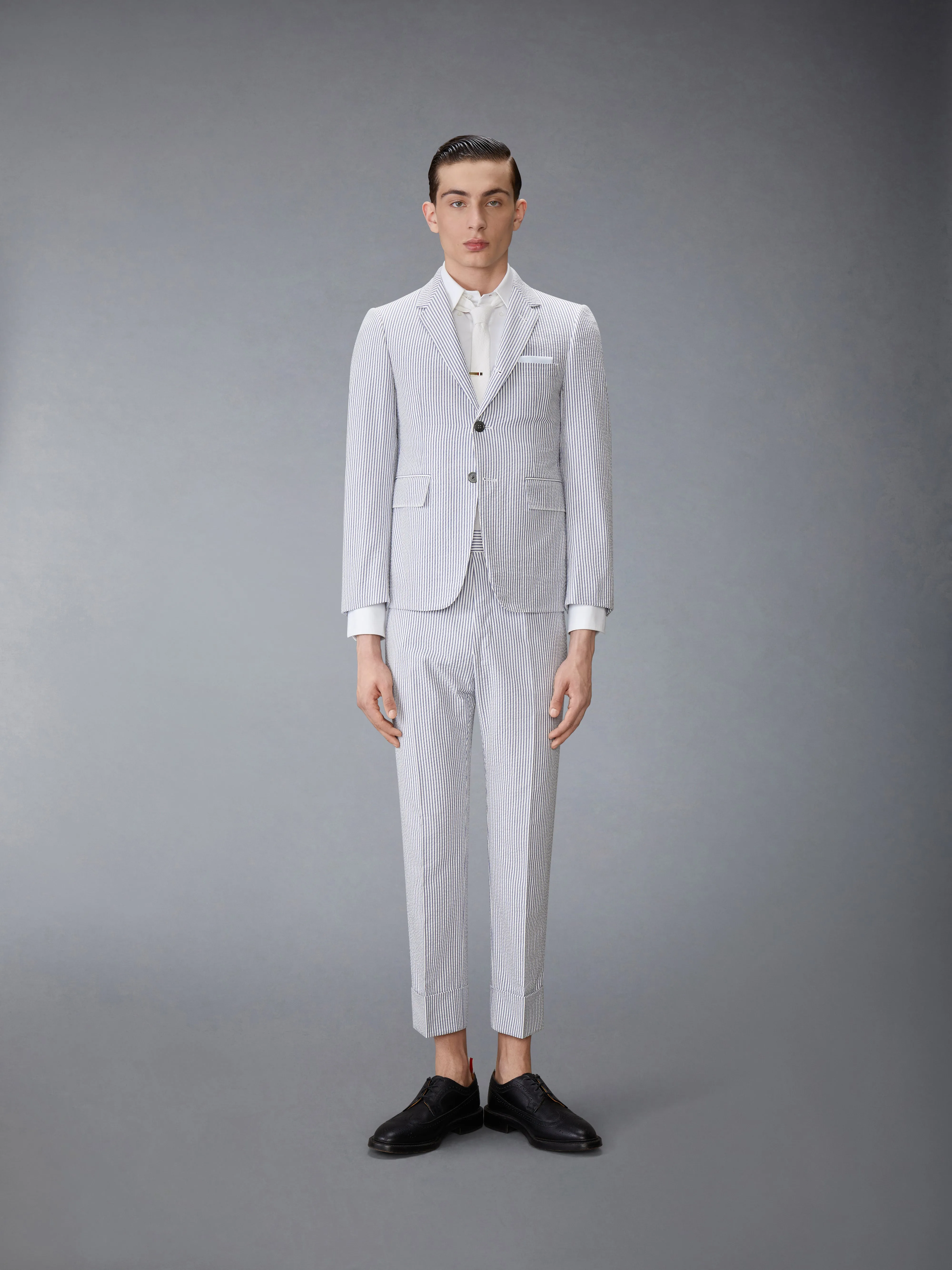 CLASSIC SEERSUCKER BACKSTRAP TROUSERS sold by Thom Browne product image thumbnail 3