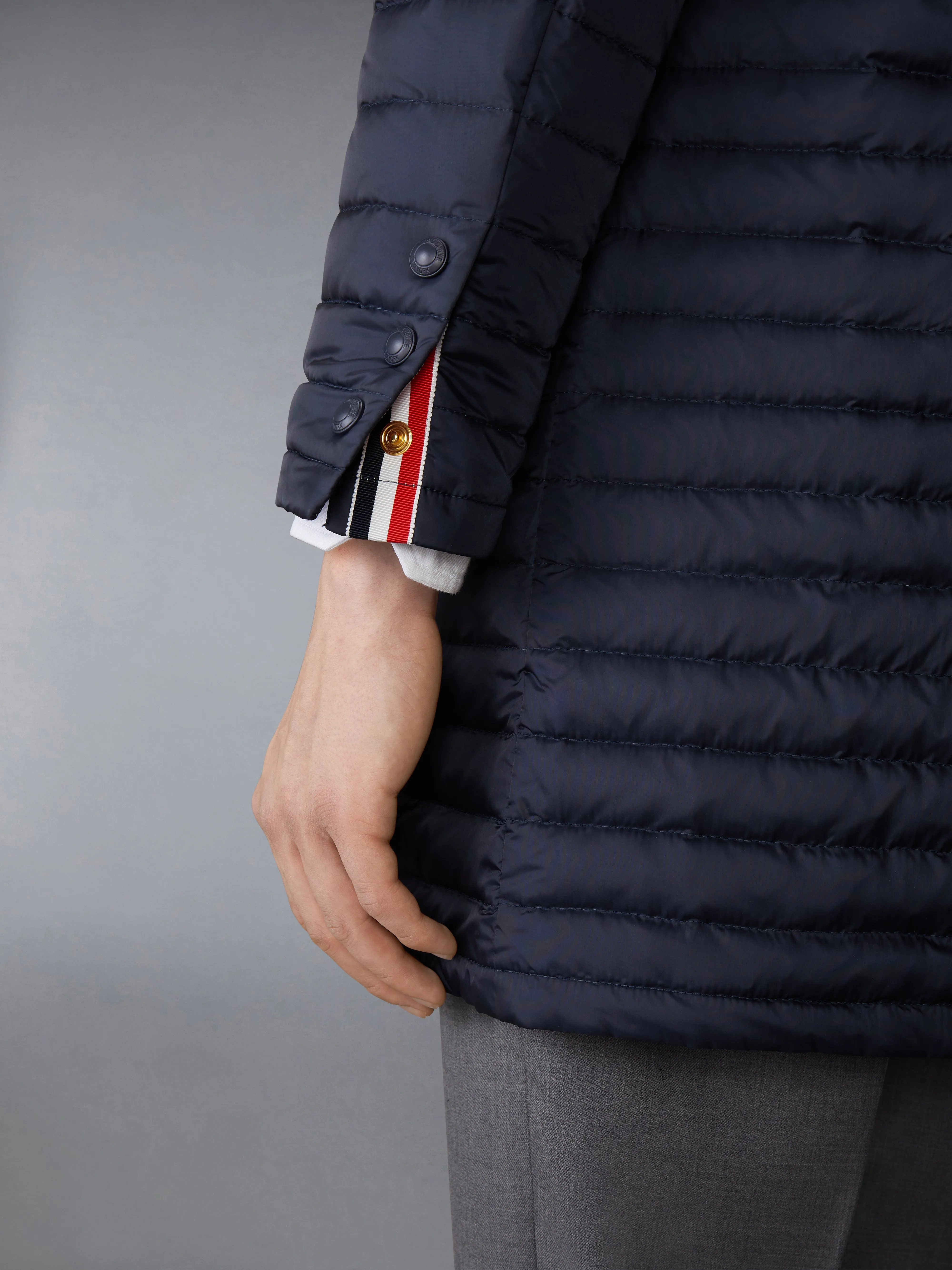 MATTE NYLON DOWN FILL QUILTED 4-BAR COAT sold by Thom Browne product image thumbnail 5
