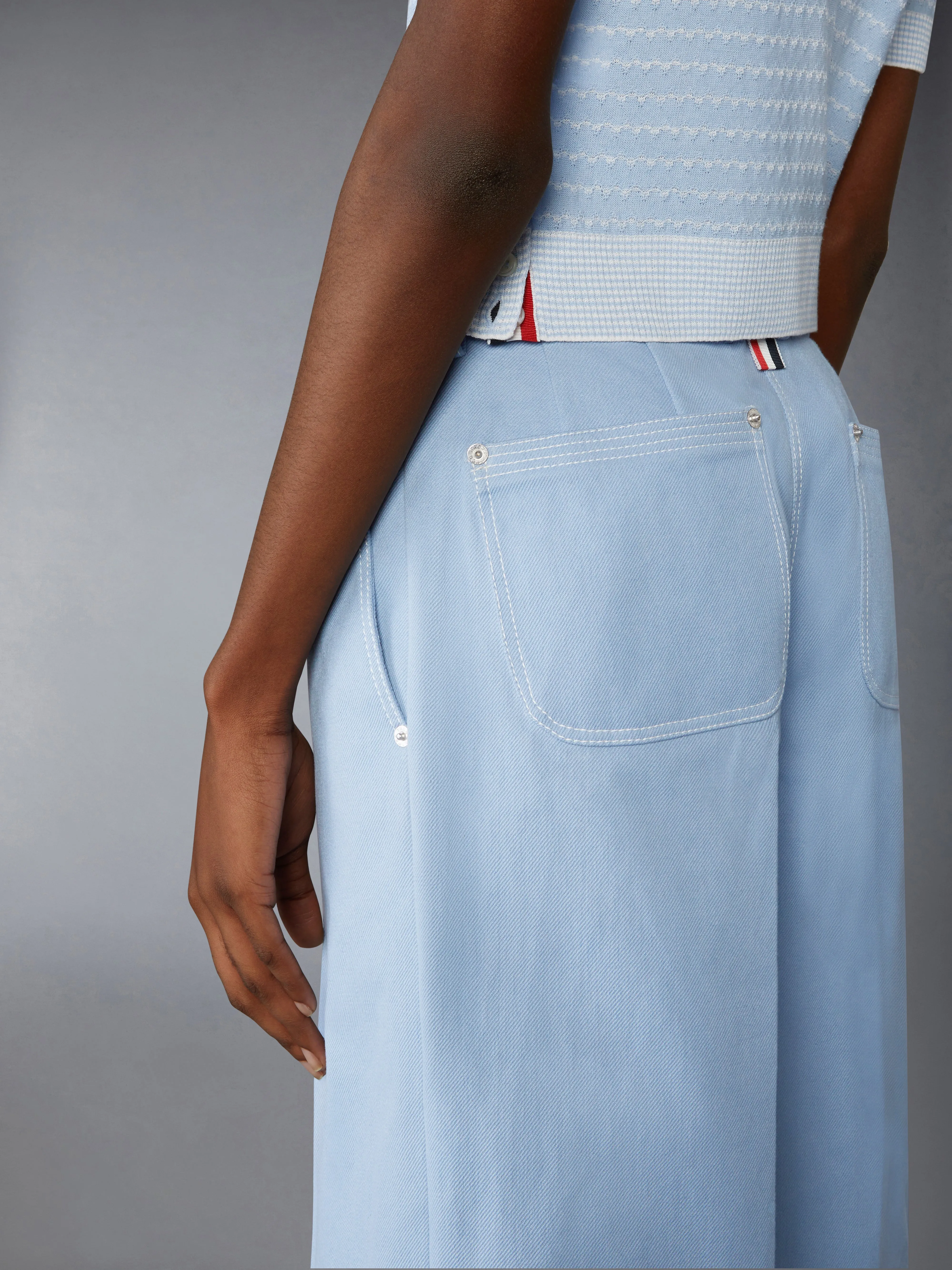 STRIPED TUCK STITCH SHORT SLEEVE CARDIGAN sold by Thom Browne product image thumbnail 4