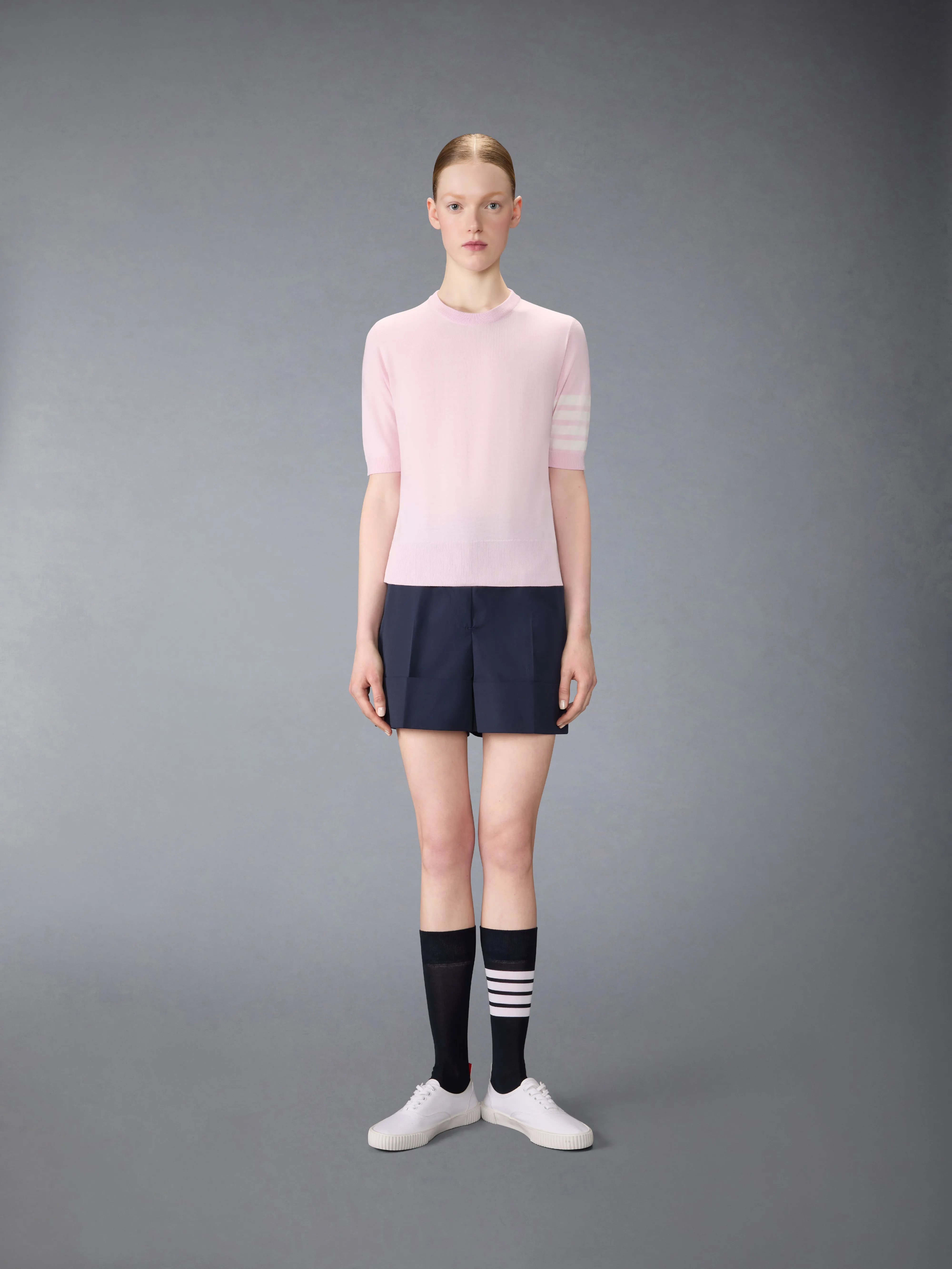 FINE MERINO WOOL 4-BAR TEE sold by Thom Browne product image thumbnail 2