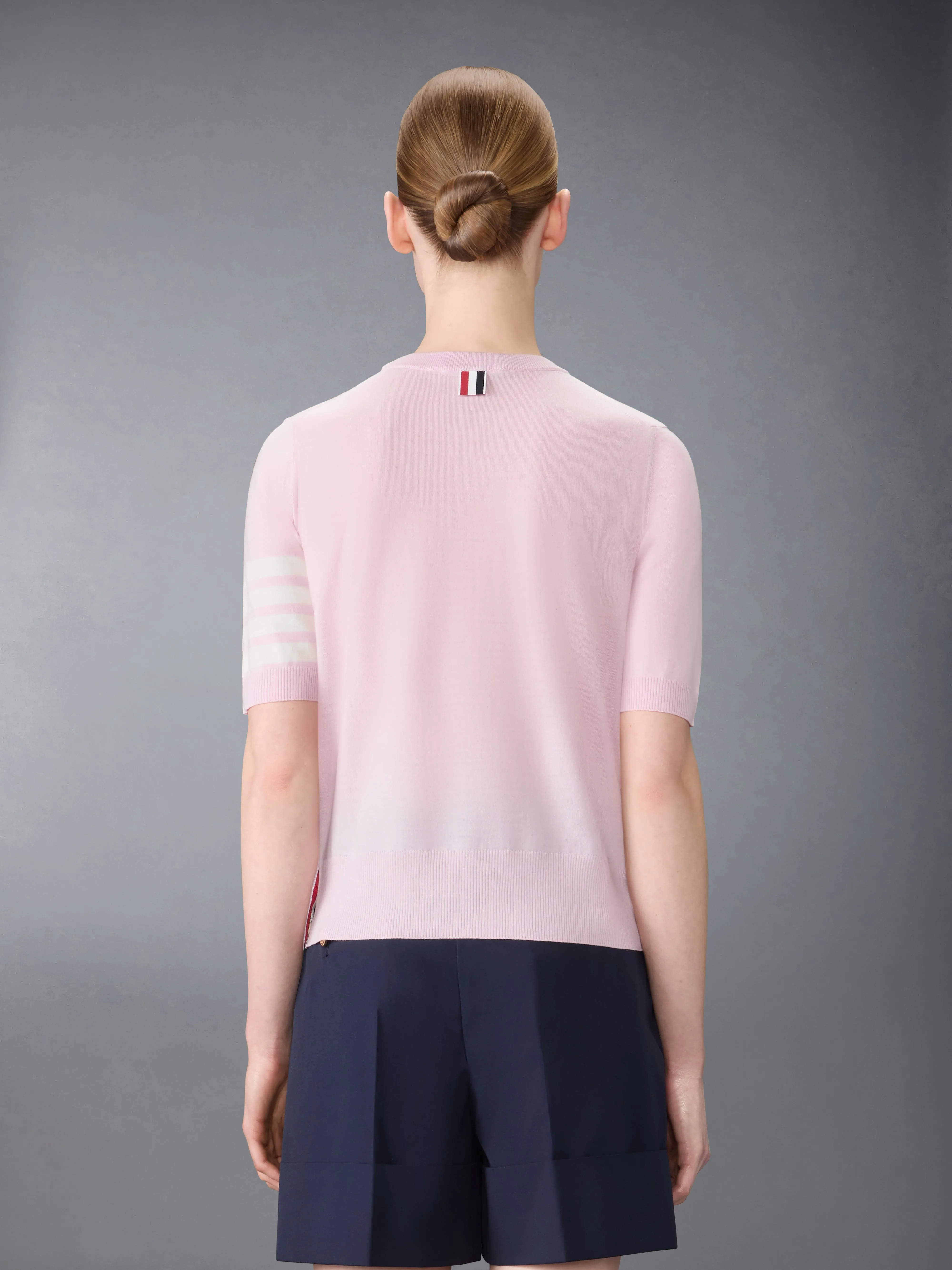 FINE MERINO WOOL 4-BAR TEE sold by Thom Browne product image thumbnail 3