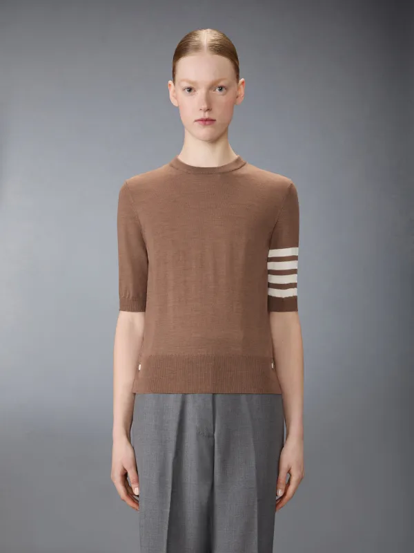 FINE MERINO WOOL 4-BAR TEE sold by Thom Browne