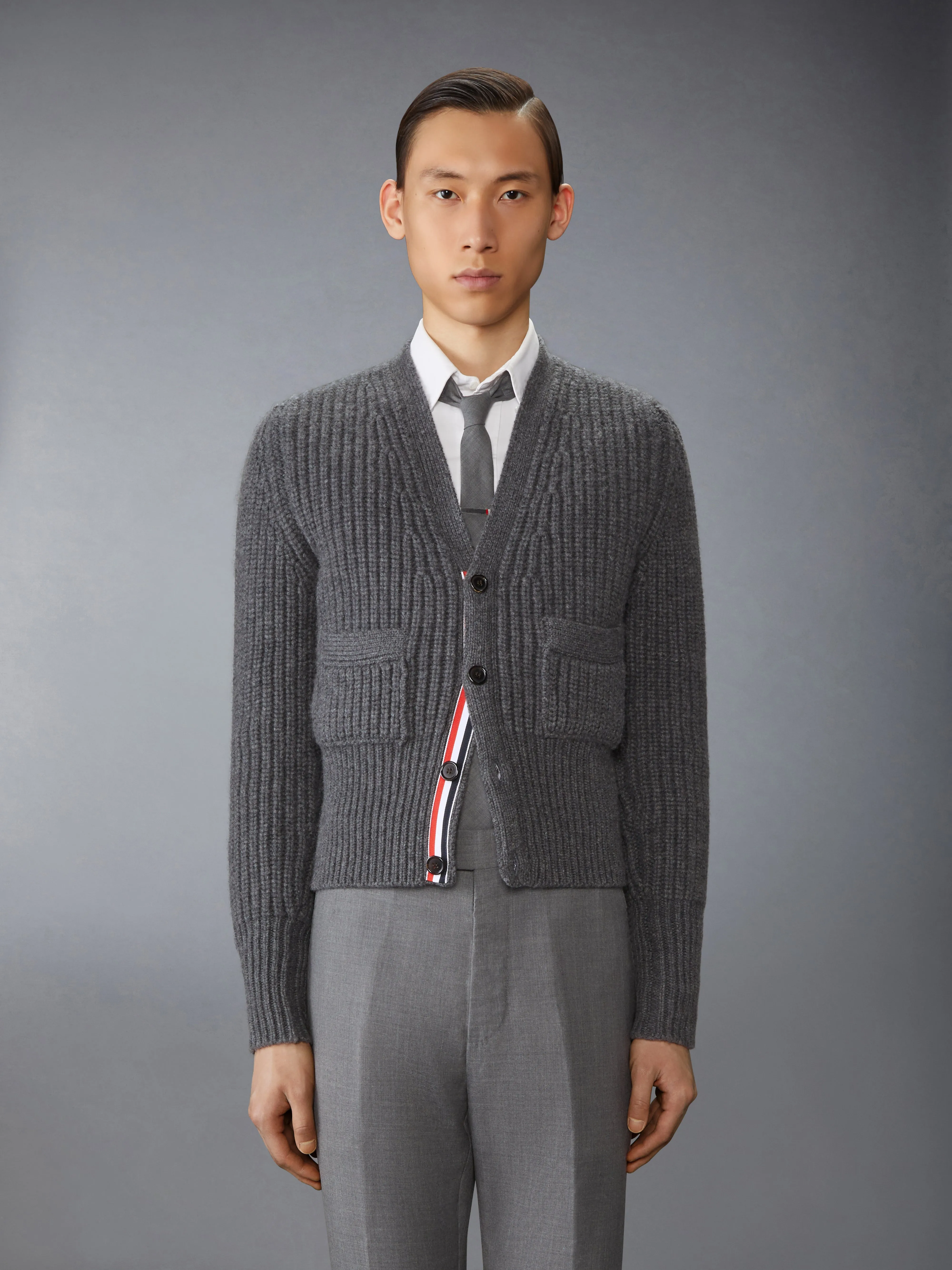 HALF STITCH CASHMERE CARDIGAN sold by Thom Browne