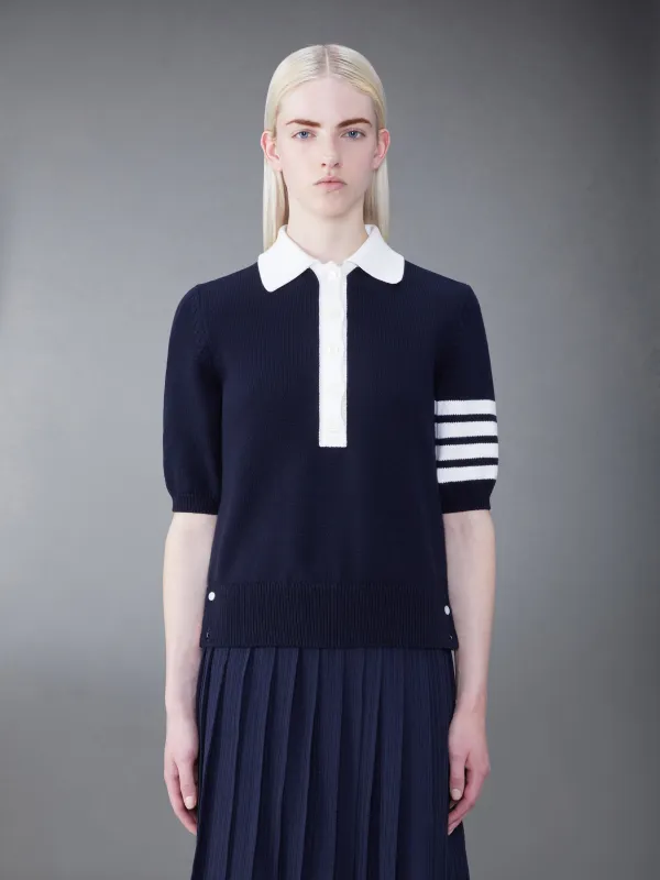 COTTON 4-BAR HECTOR POLO sold by Thom Browne