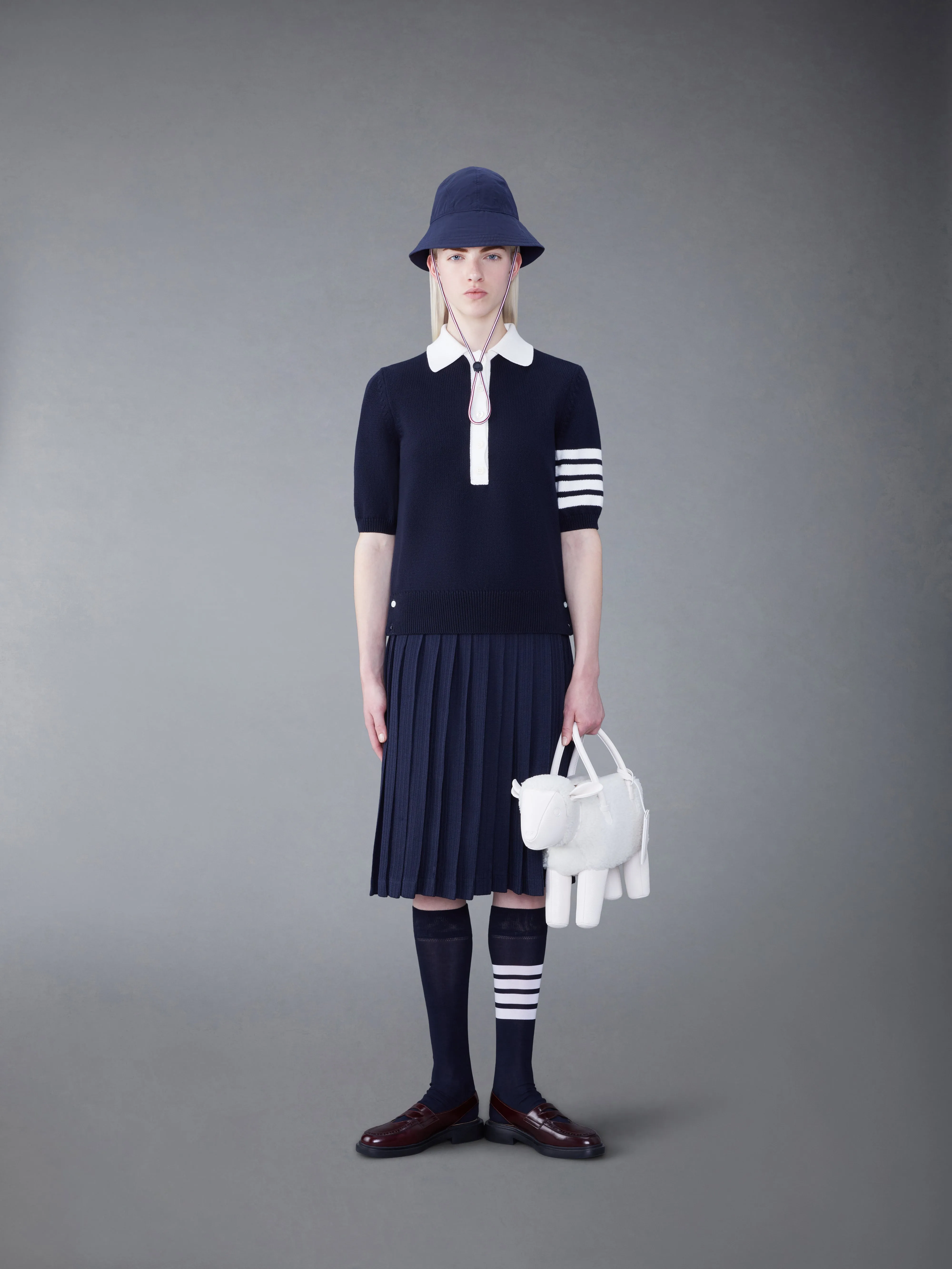 COTTON 4-BAR HECTOR POLO sold by Thom Browne product image thumbnail 3