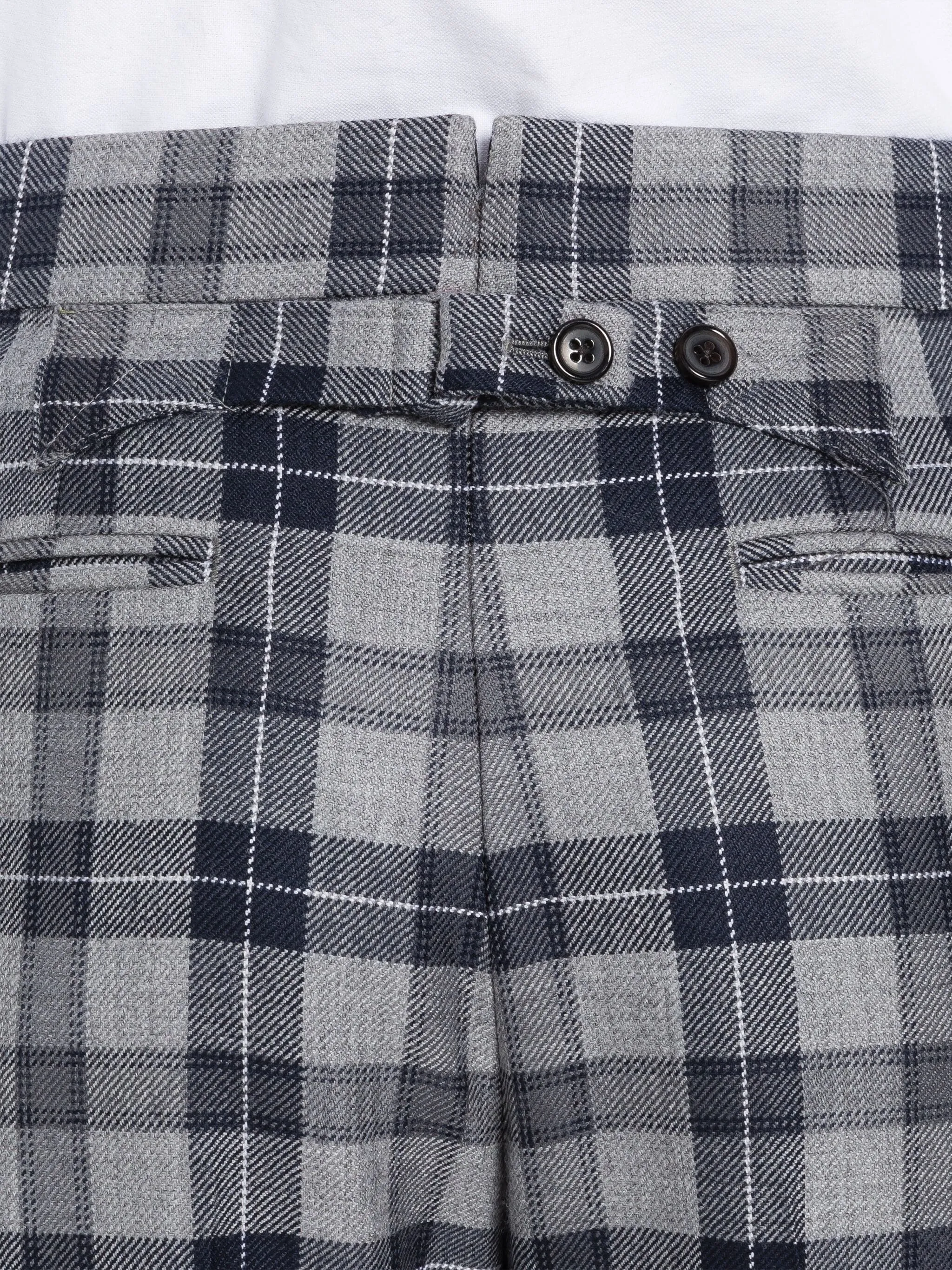 TARTAN WOOL TWILL BACKSTRAP TROUSER sold by Thom Browne product image thumbnail 5