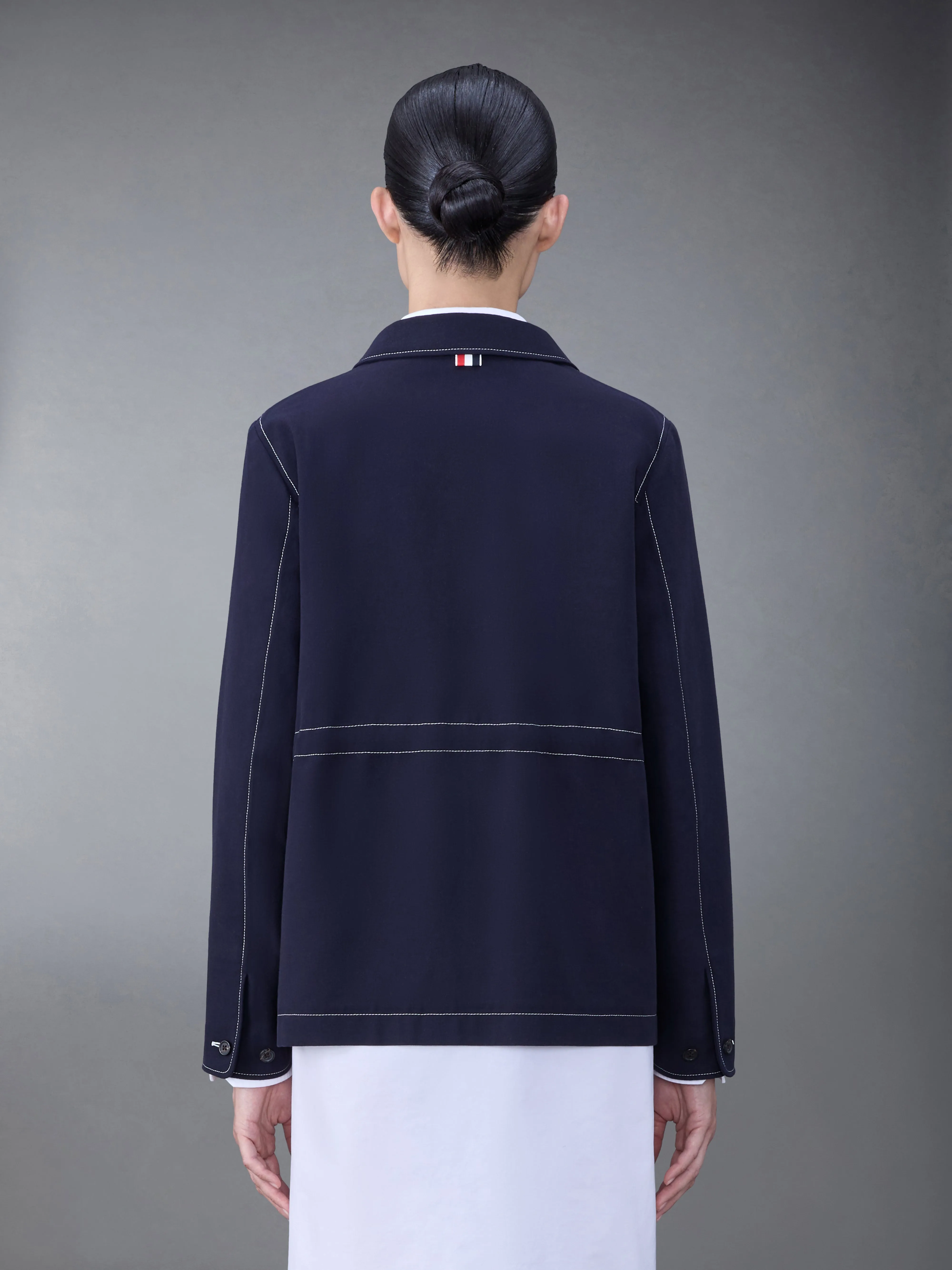 COTTON OVERSIZED ROUND COLLAR JACKET sold by Thom Browne product image thumbnail 2