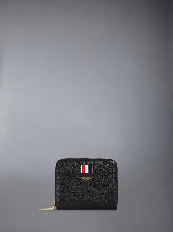 PEBBLE GRAIN SHORT ZIP WALLET sold by Thom Browne