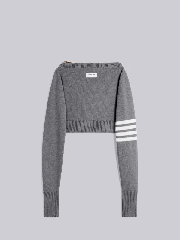 JERSEY STITCH MERINO CREW NECK SWEATER SHELL BAG sold by Thom Browne