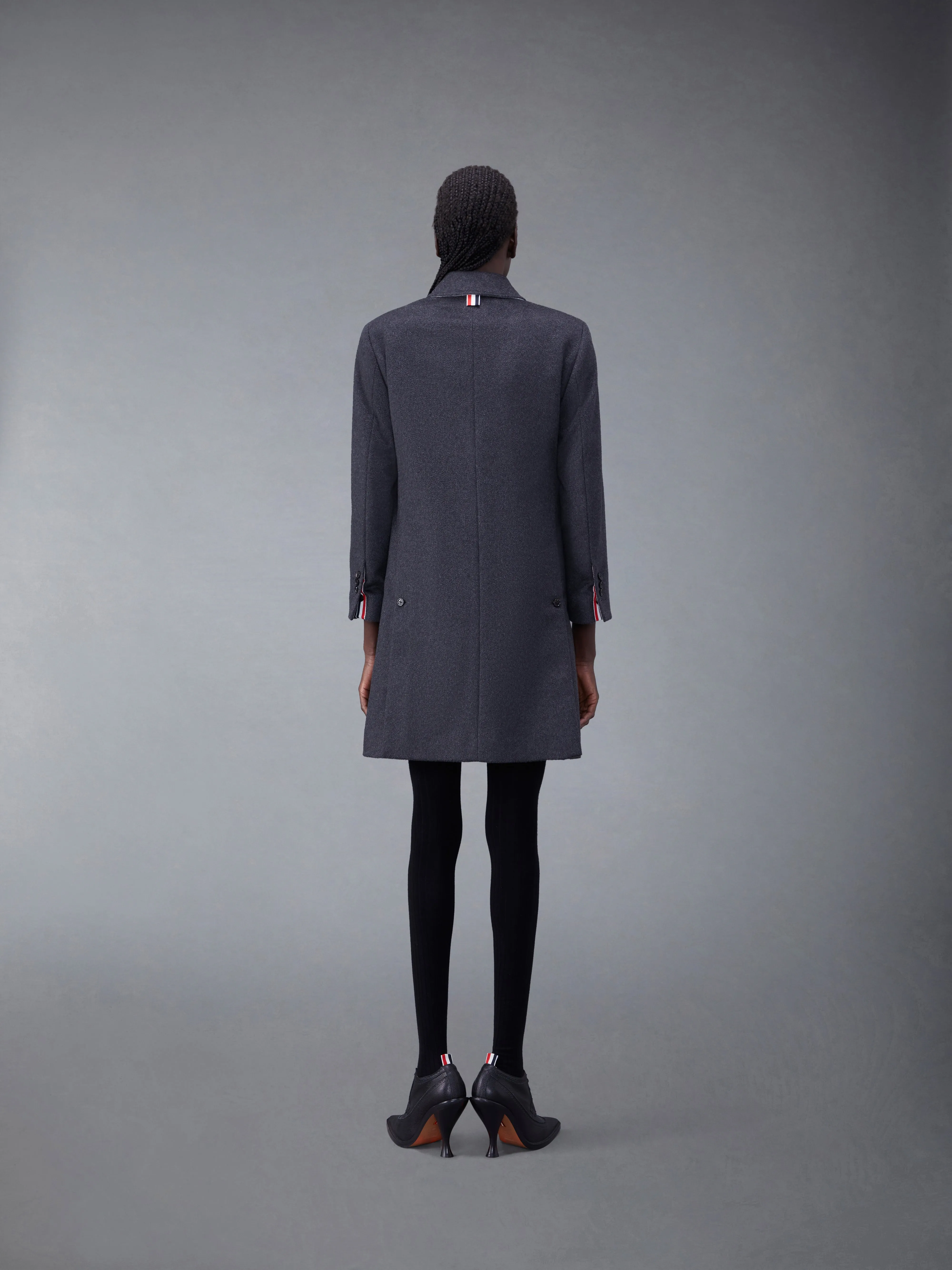 ZIBELINE MELANGE CASHMERE CLASSIC BAL COLLAR OVERCOAT sold by Thom Browne product image thumbnail 2