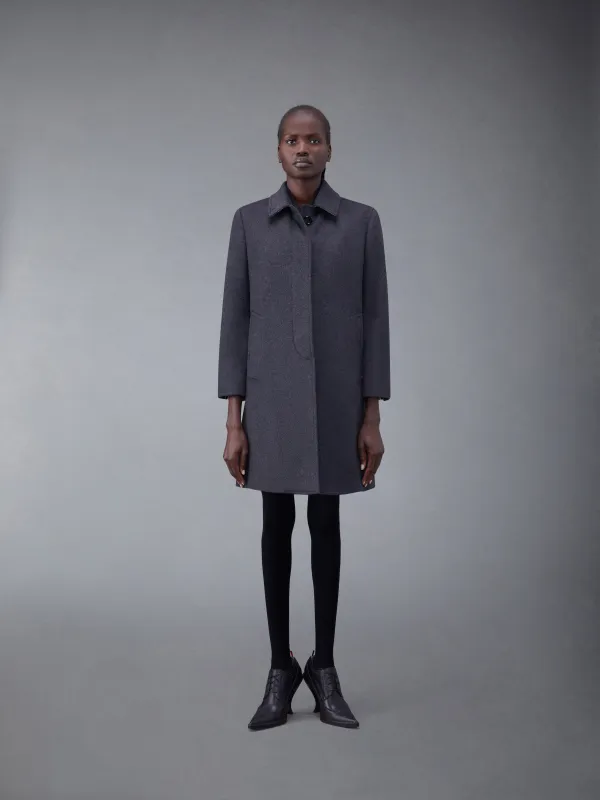 ZIBELINE MELANGE CASHMERE CLASSIC BAL COLLAR OVERCOAT made by Thom Browne