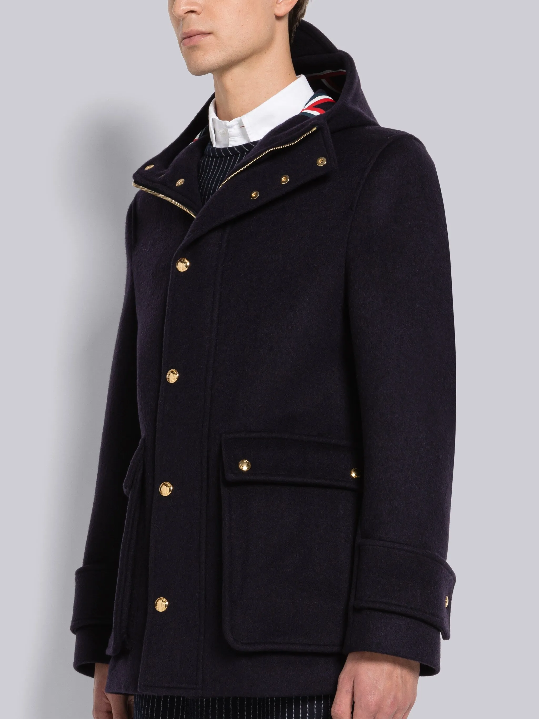 Military Weight Cashmere Snap Front Rain Parka sold by Thom Browne product image thumbnail 5